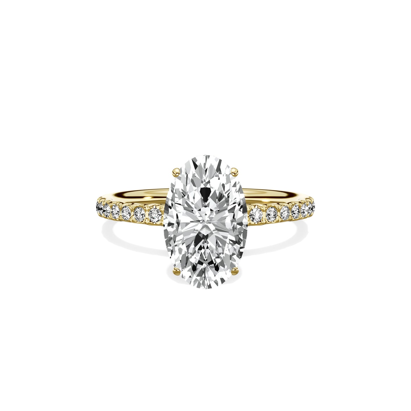 Martini Pave Solitaire Engagement Ring