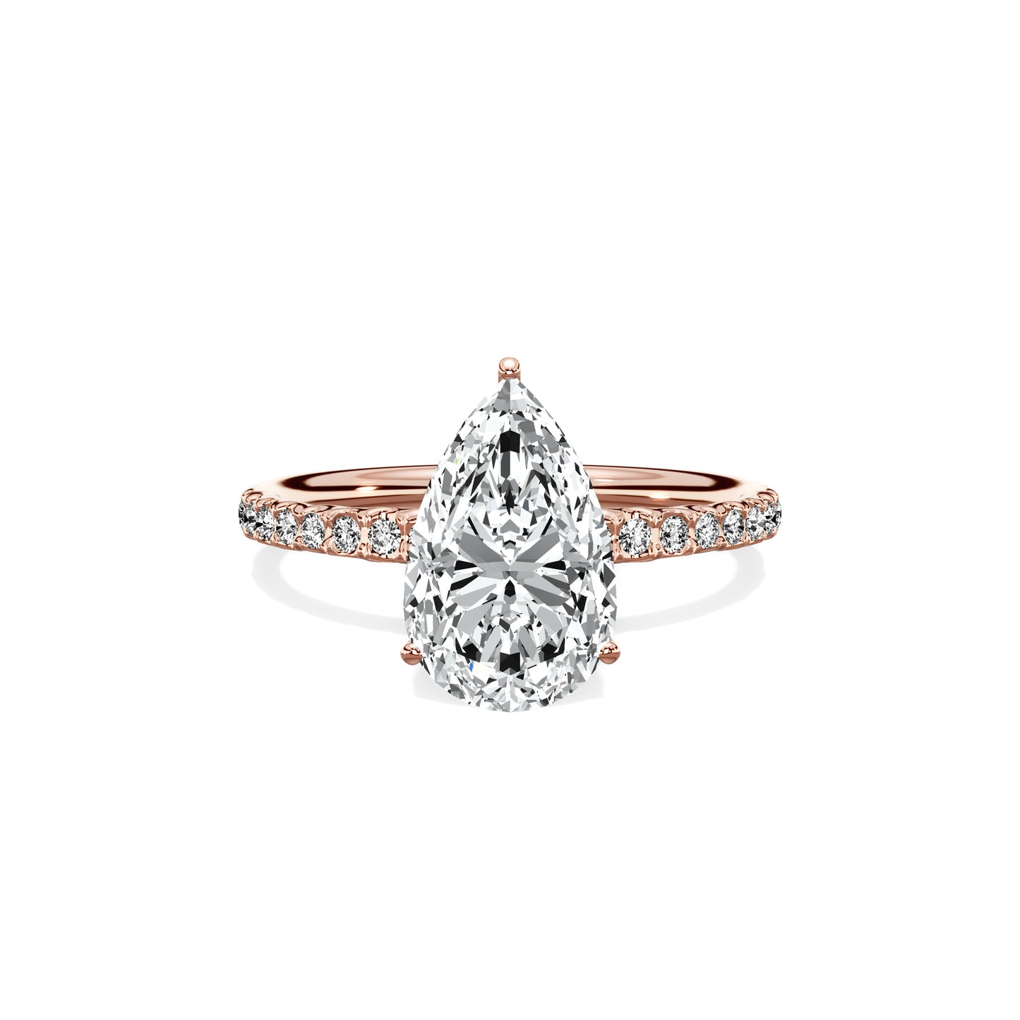 Martini Pave Solitaire Engagement Ring
