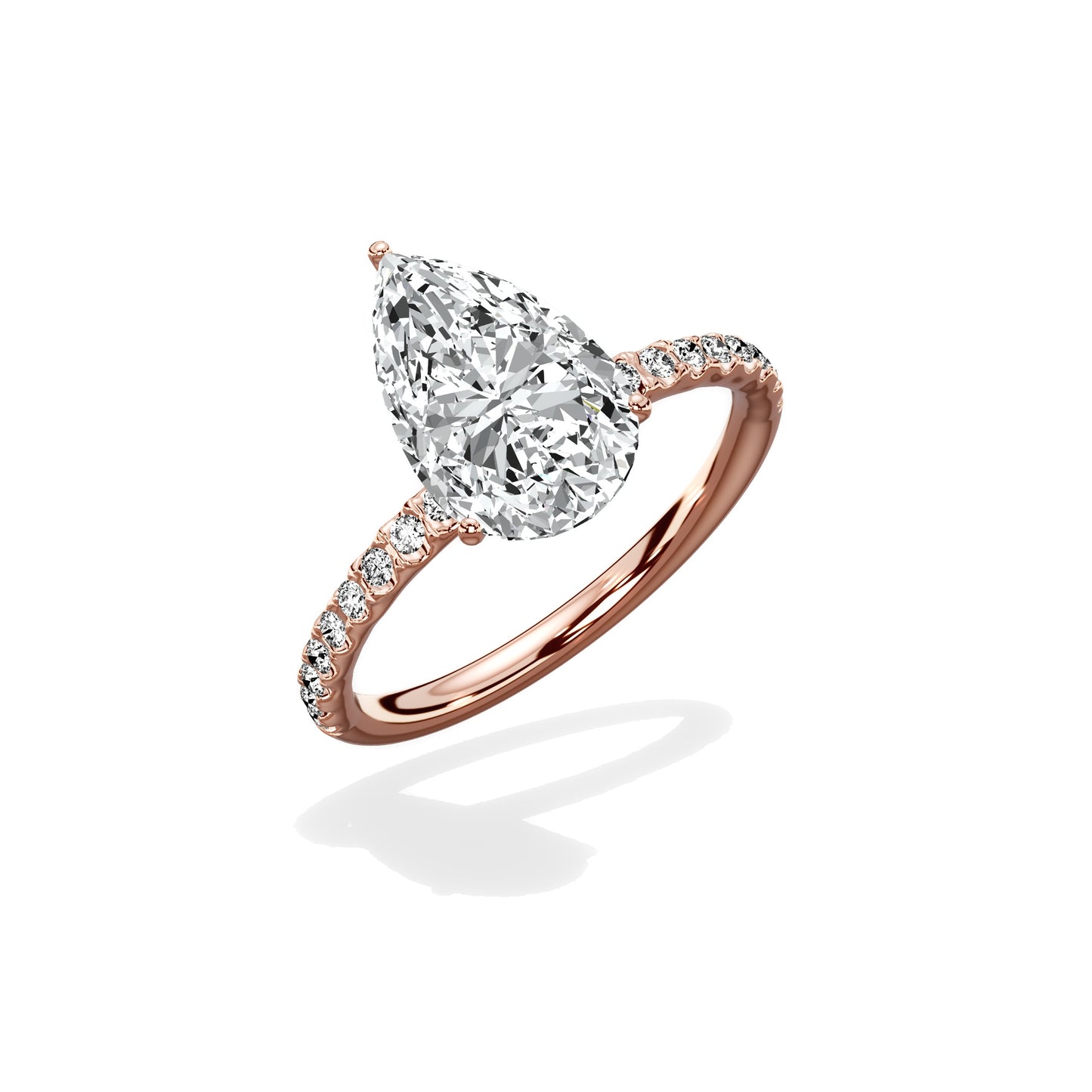 Martini Pave Solitaire Engagement Ring