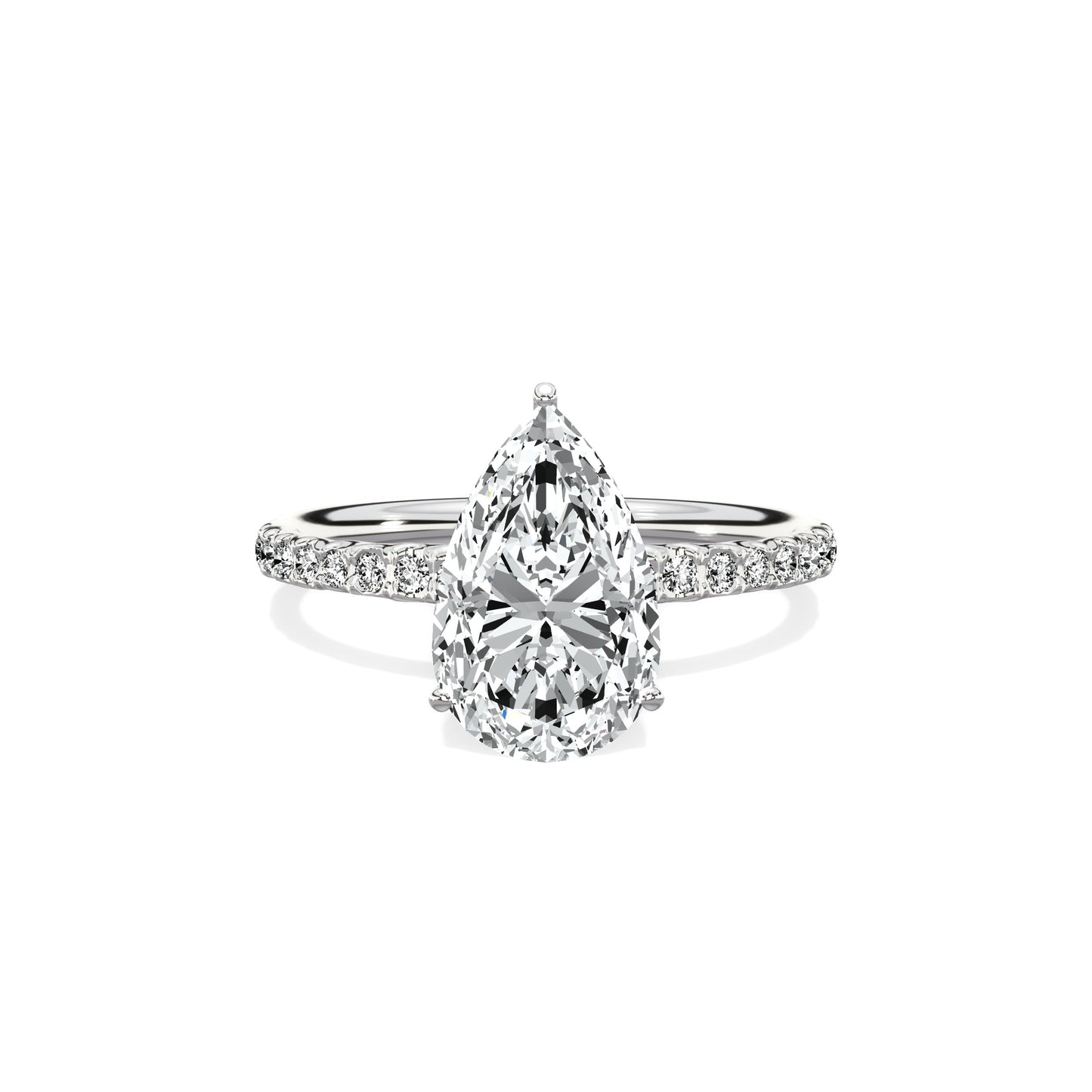 Martini Pave Solitaire Engagement Ring