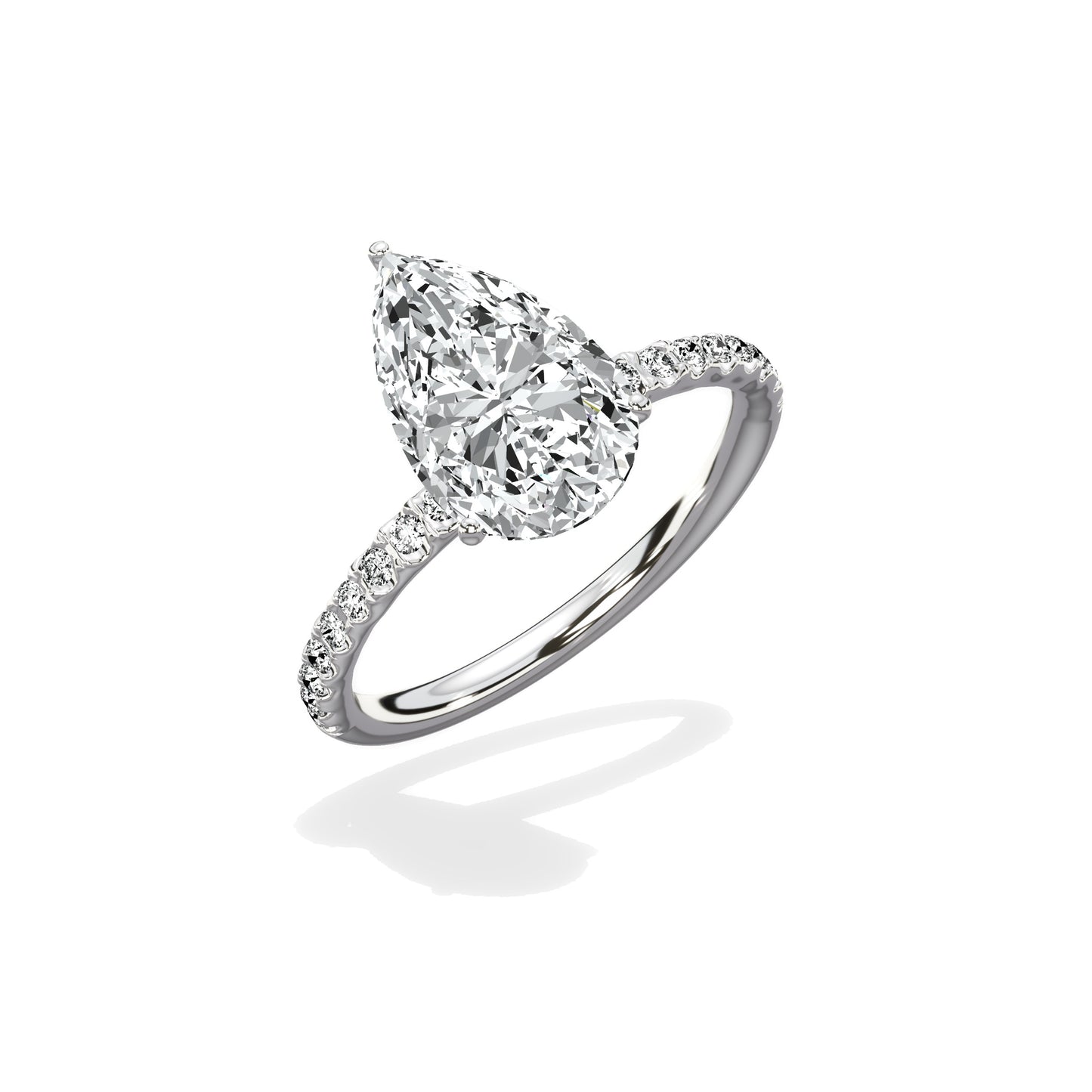 Martini Pave Solitaire Engagement Ring