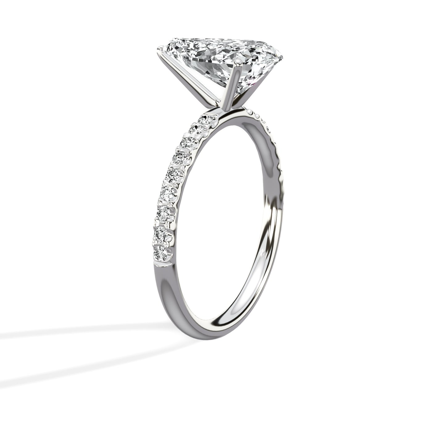 Martini Pave Solitaire Engagement Ring