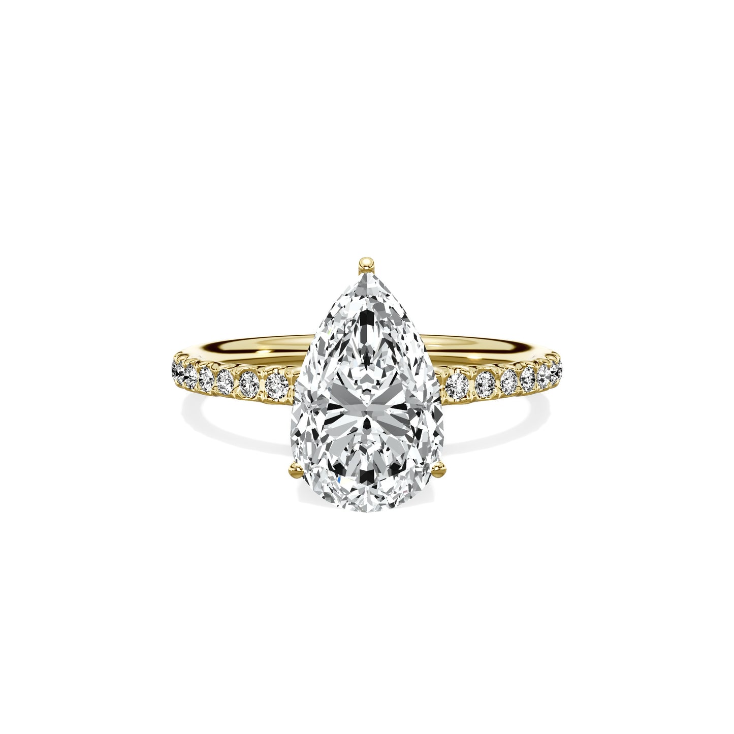 Martini Pave Solitaire Engagement Ring
