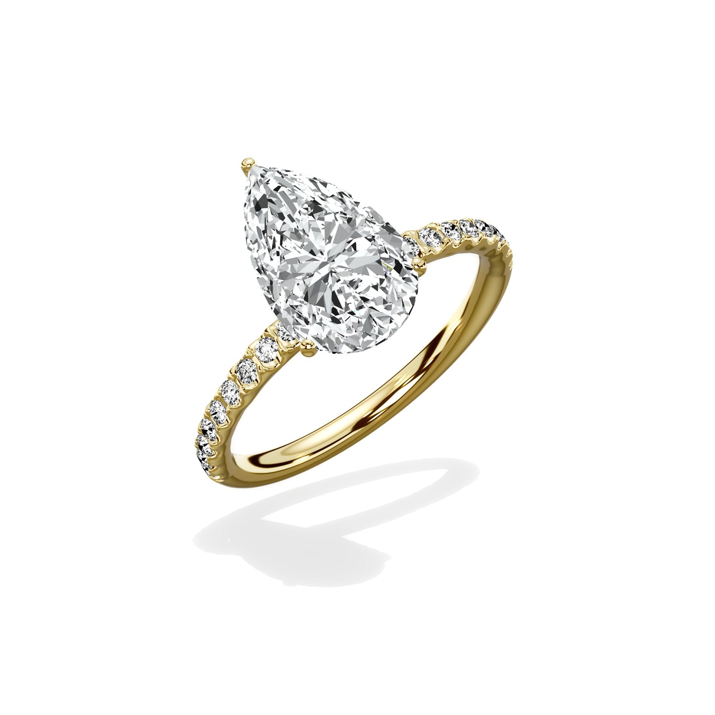 Martini Pave Solitaire Engagement Ring