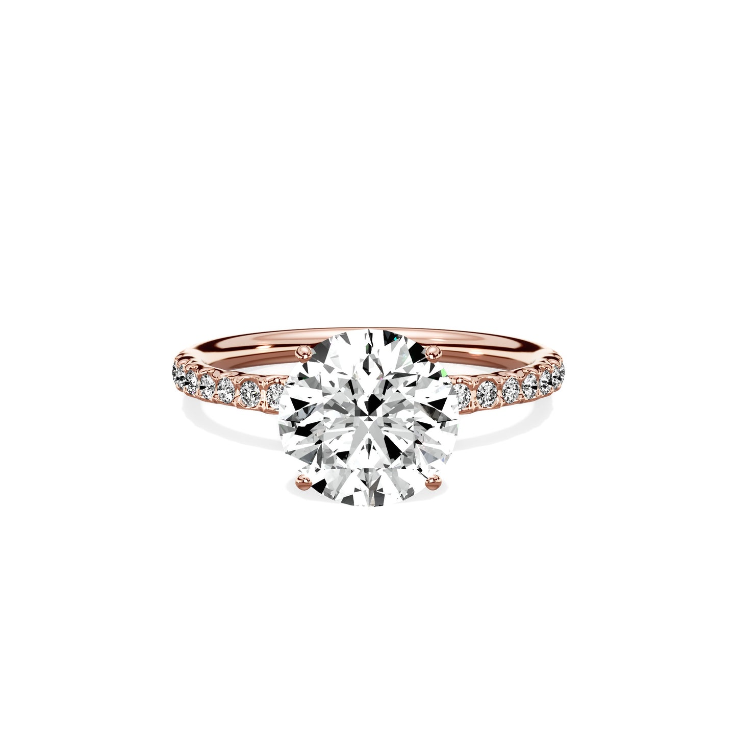 Martini Pave Solitaire Engagement Ring
