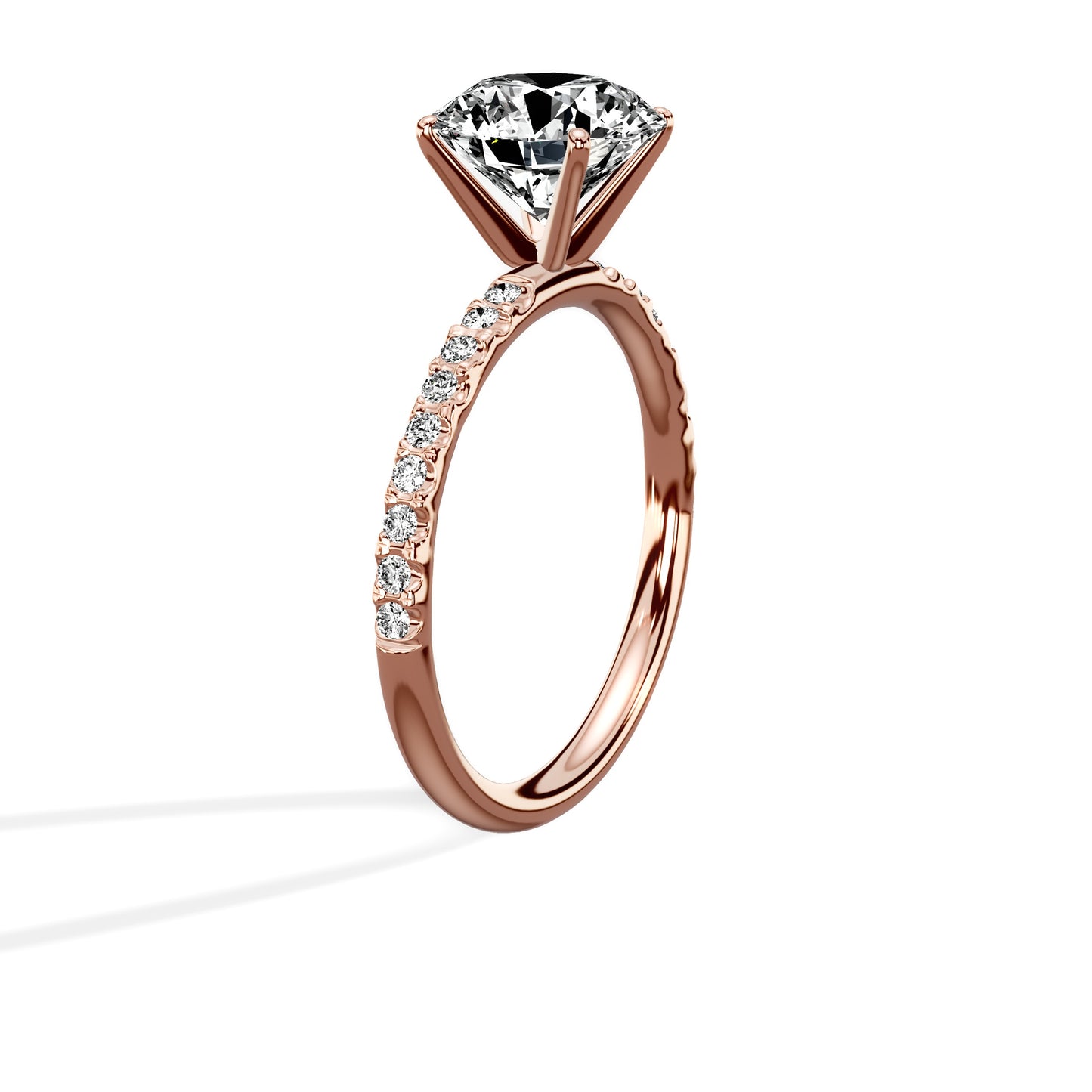 Martini Pave Solitaire Engagement Ring
