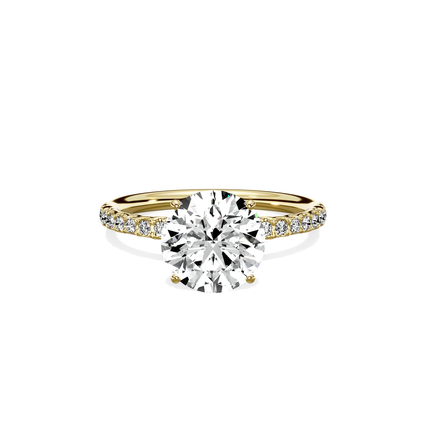 Martini Pave Solitaire Engagement Ring