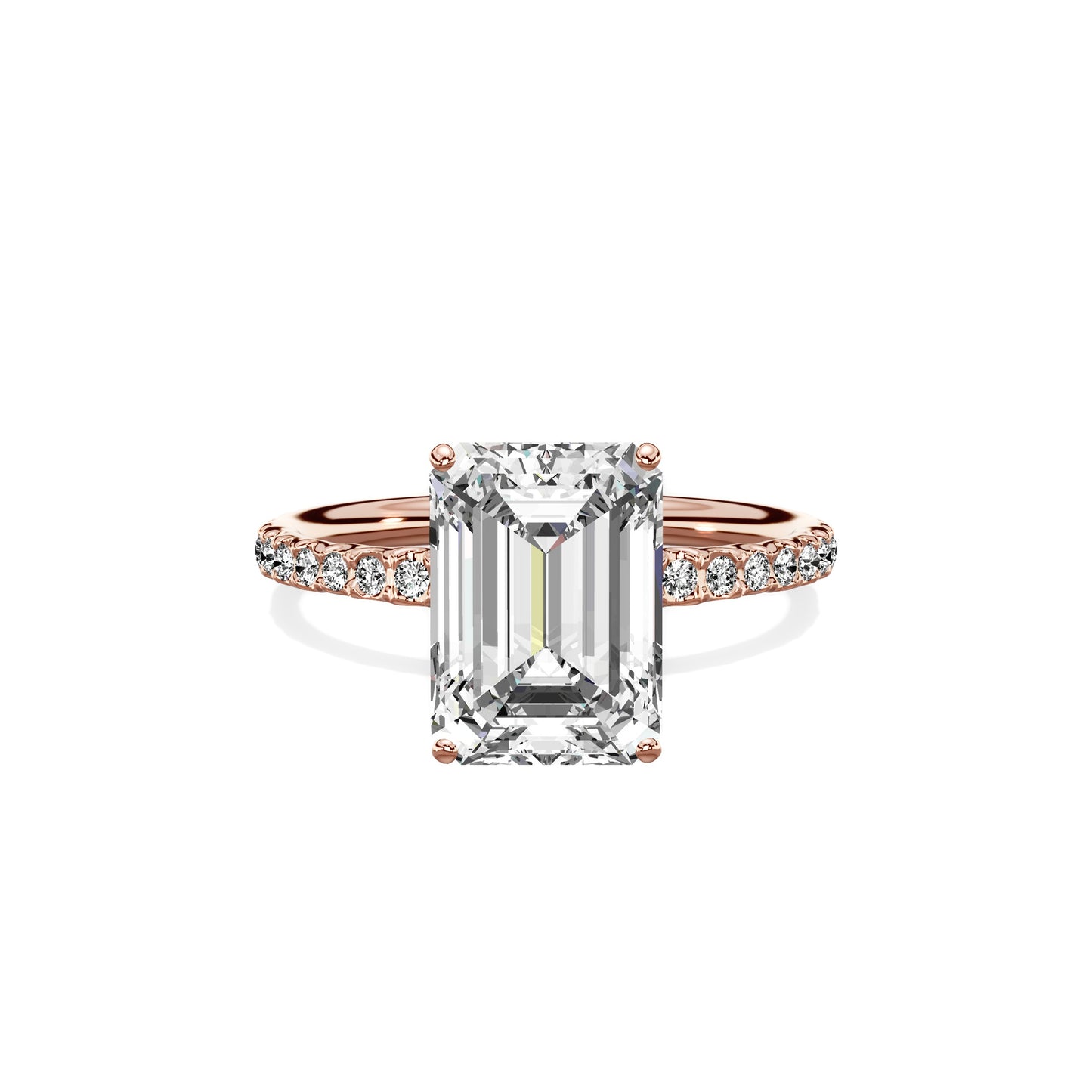 Martini Pave Solitaire Engagement Ring