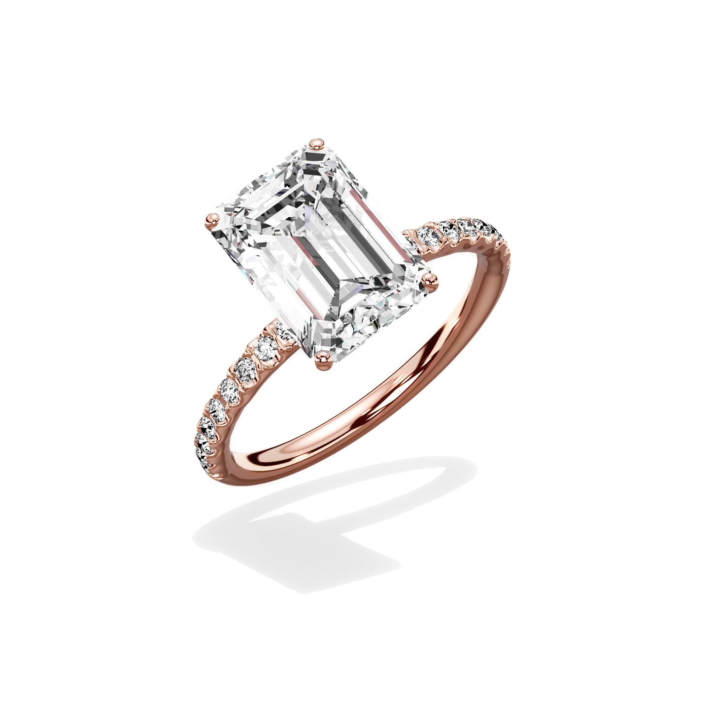 Martini Pave Solitaire Engagement Ring