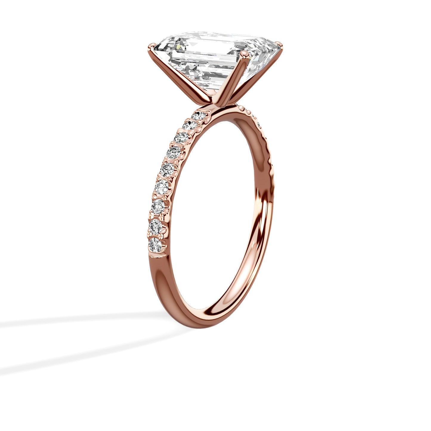 Martini Pave Solitaire Engagement Ring