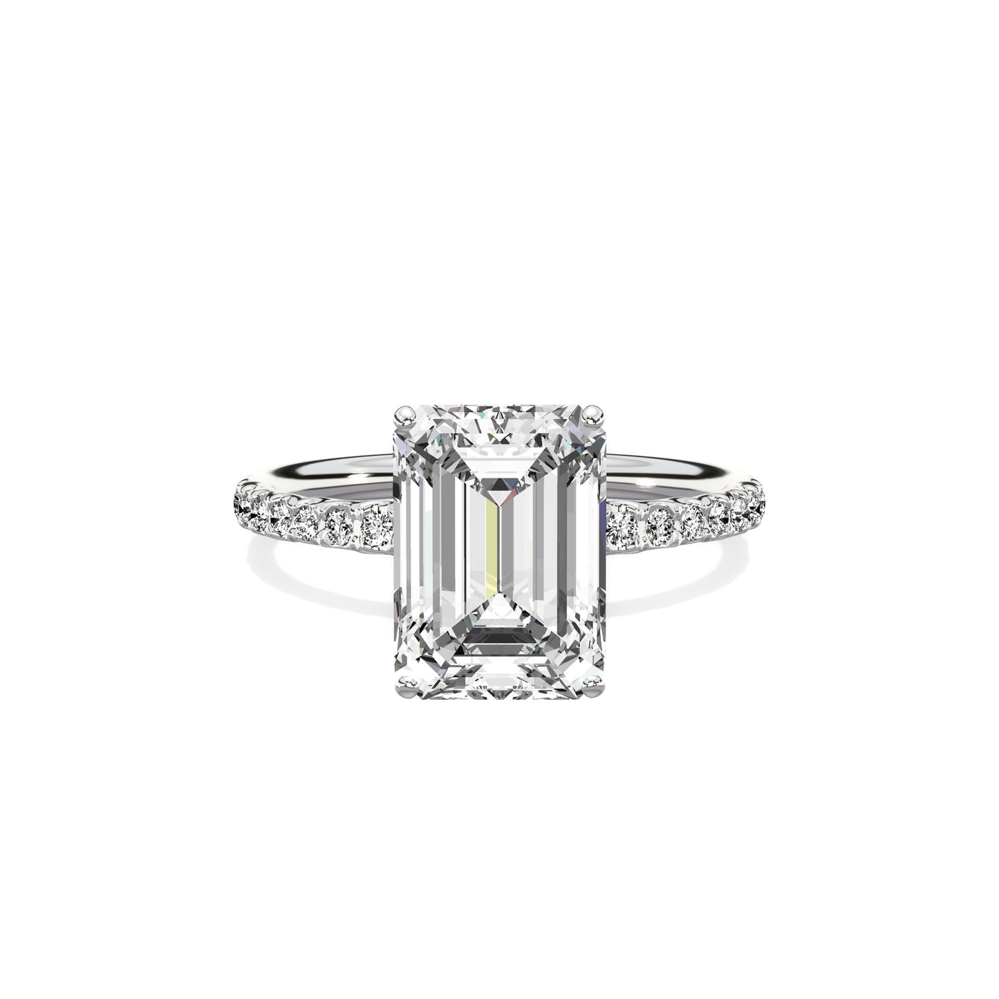 Martini Pave Solitaire Engagement Ring