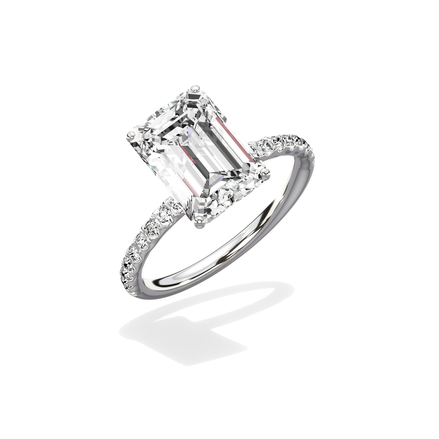 Martini Pave Solitaire Engagement Ring