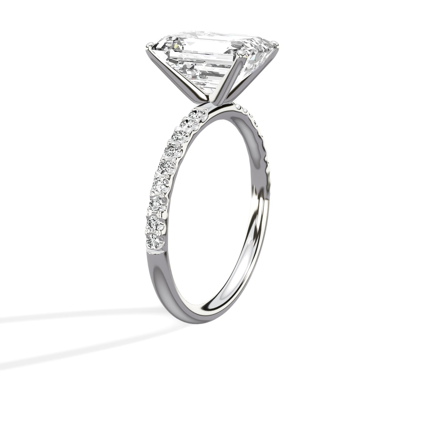 Martini Pave Solitaire Engagement Ring