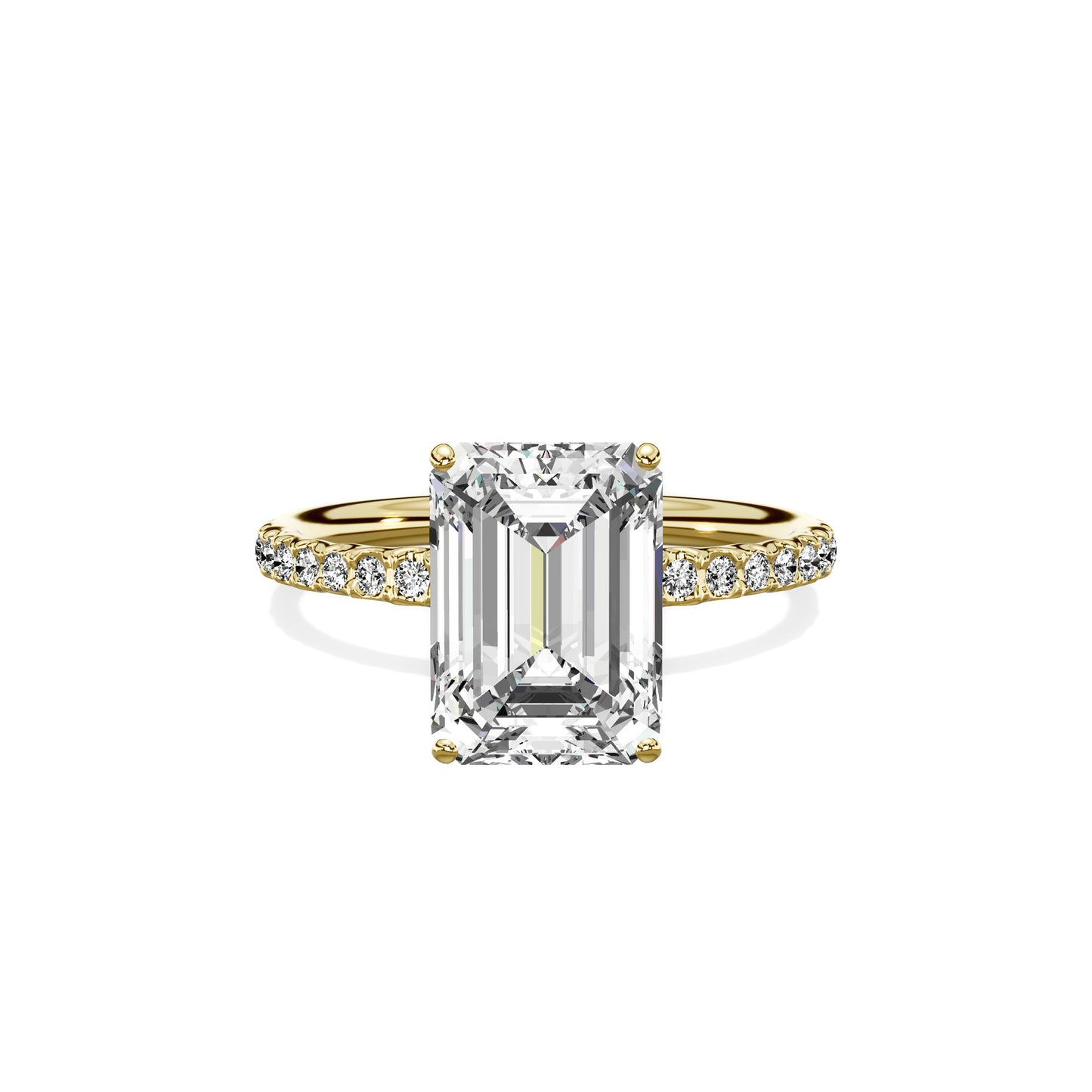 Martini Pave Solitaire Engagement Ring