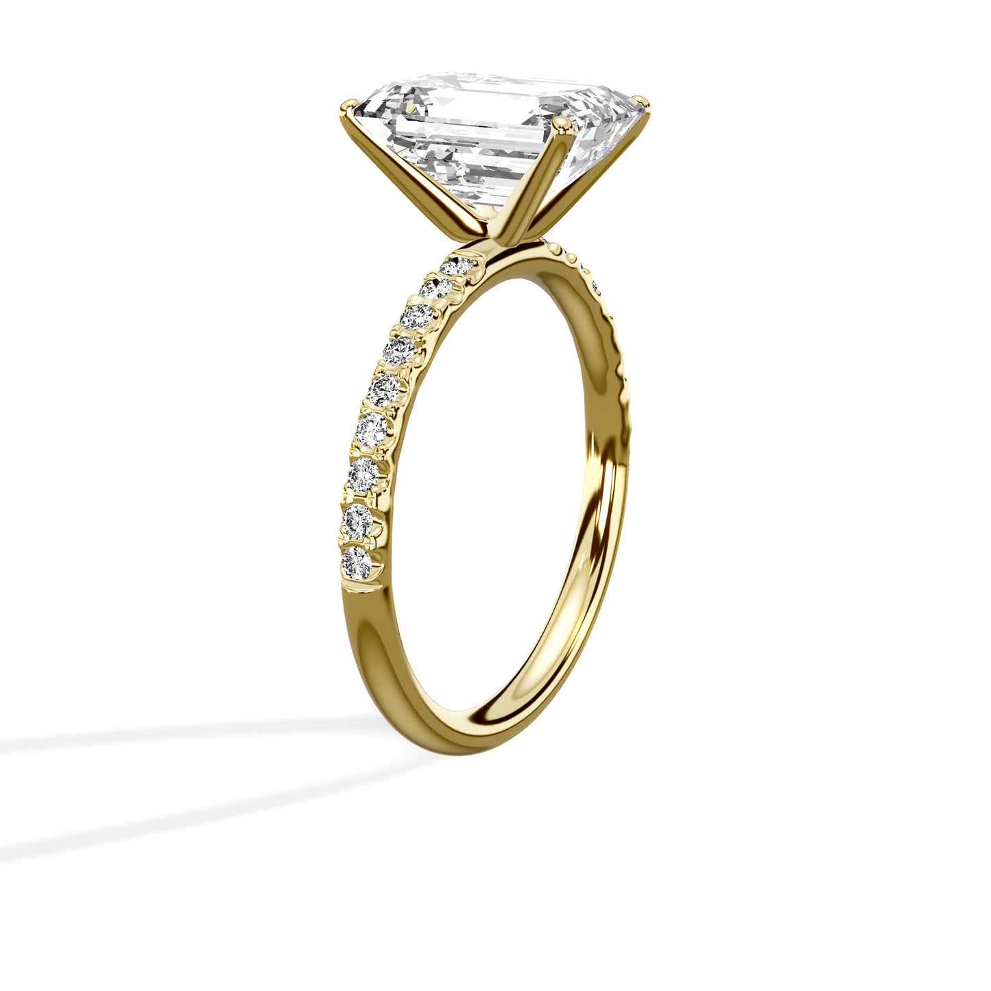 Martini Pave Solitaire Engagement Ring