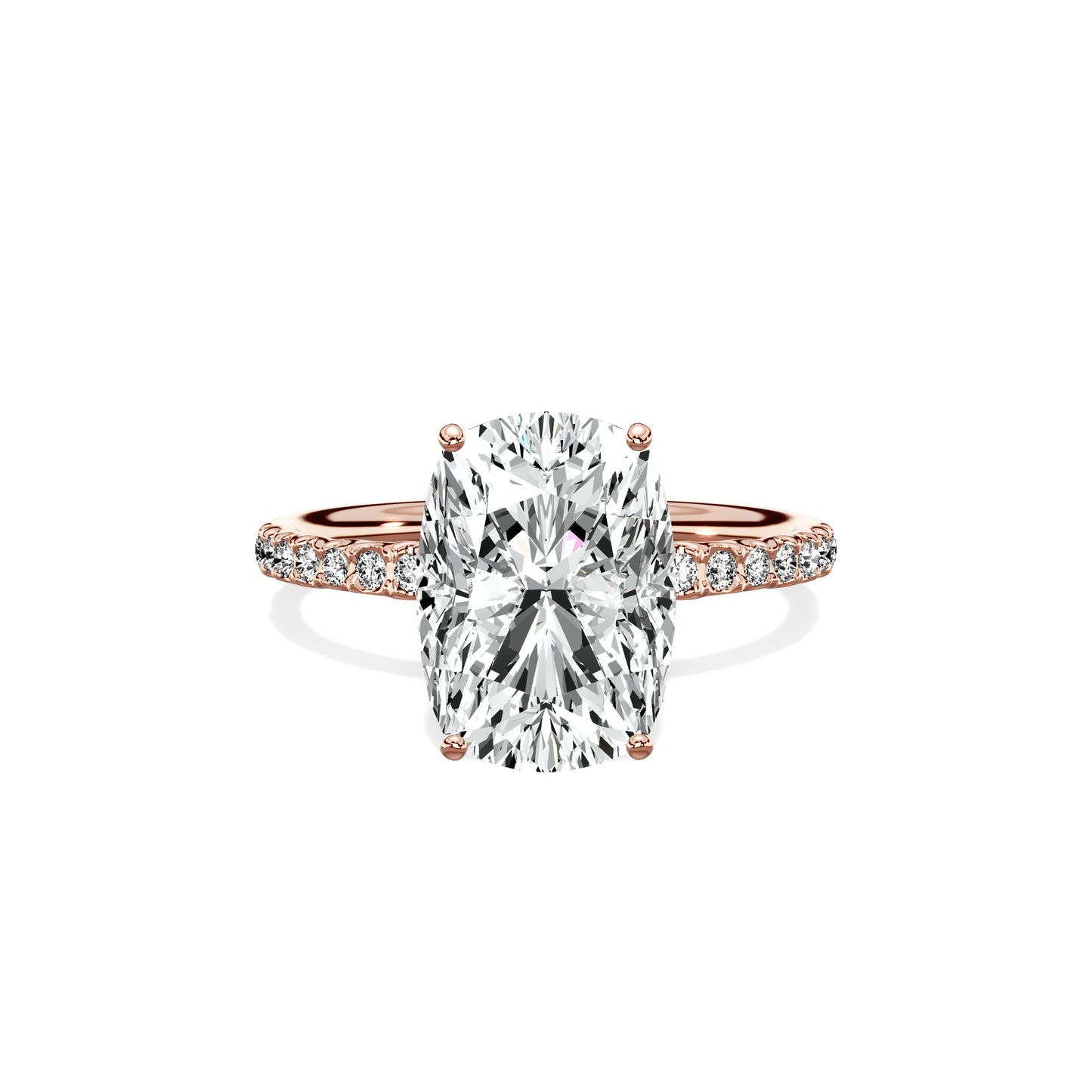 Martini Pave Solitaire Engagement Ring