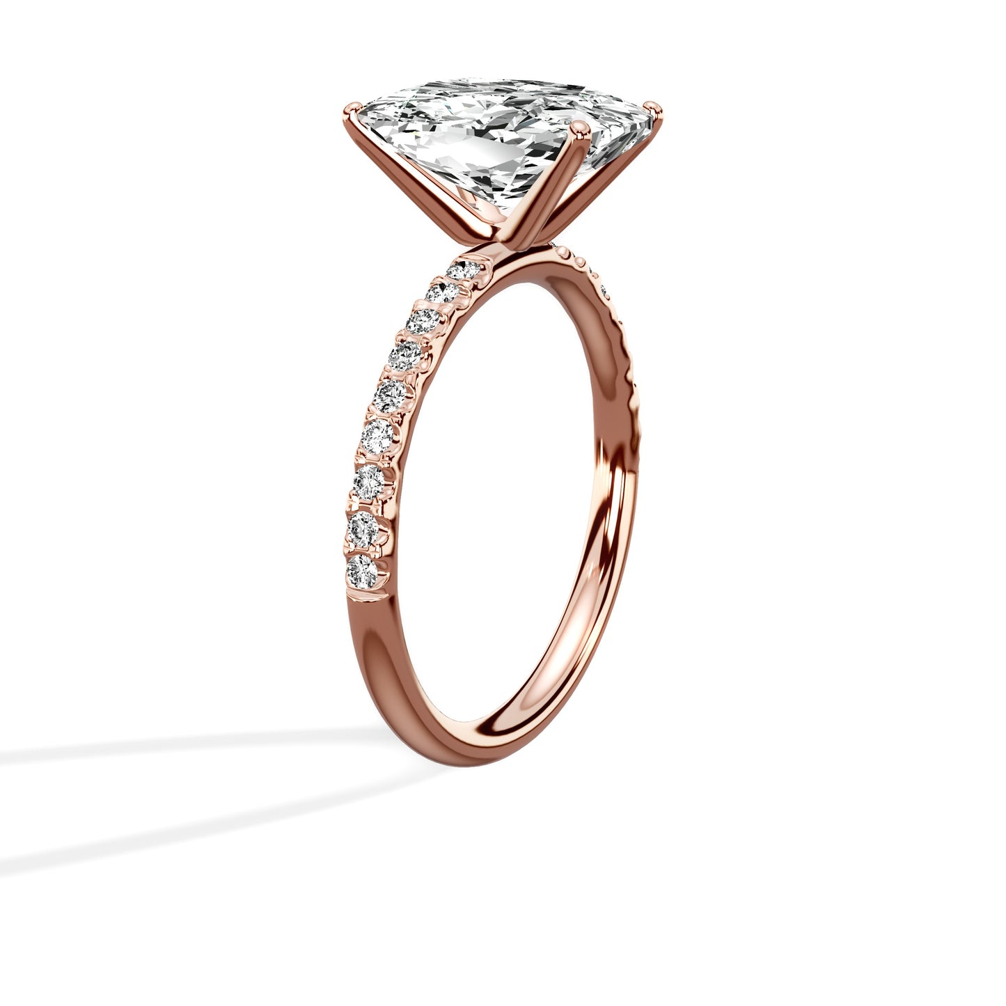 Martini Pave Solitaire Engagement Ring