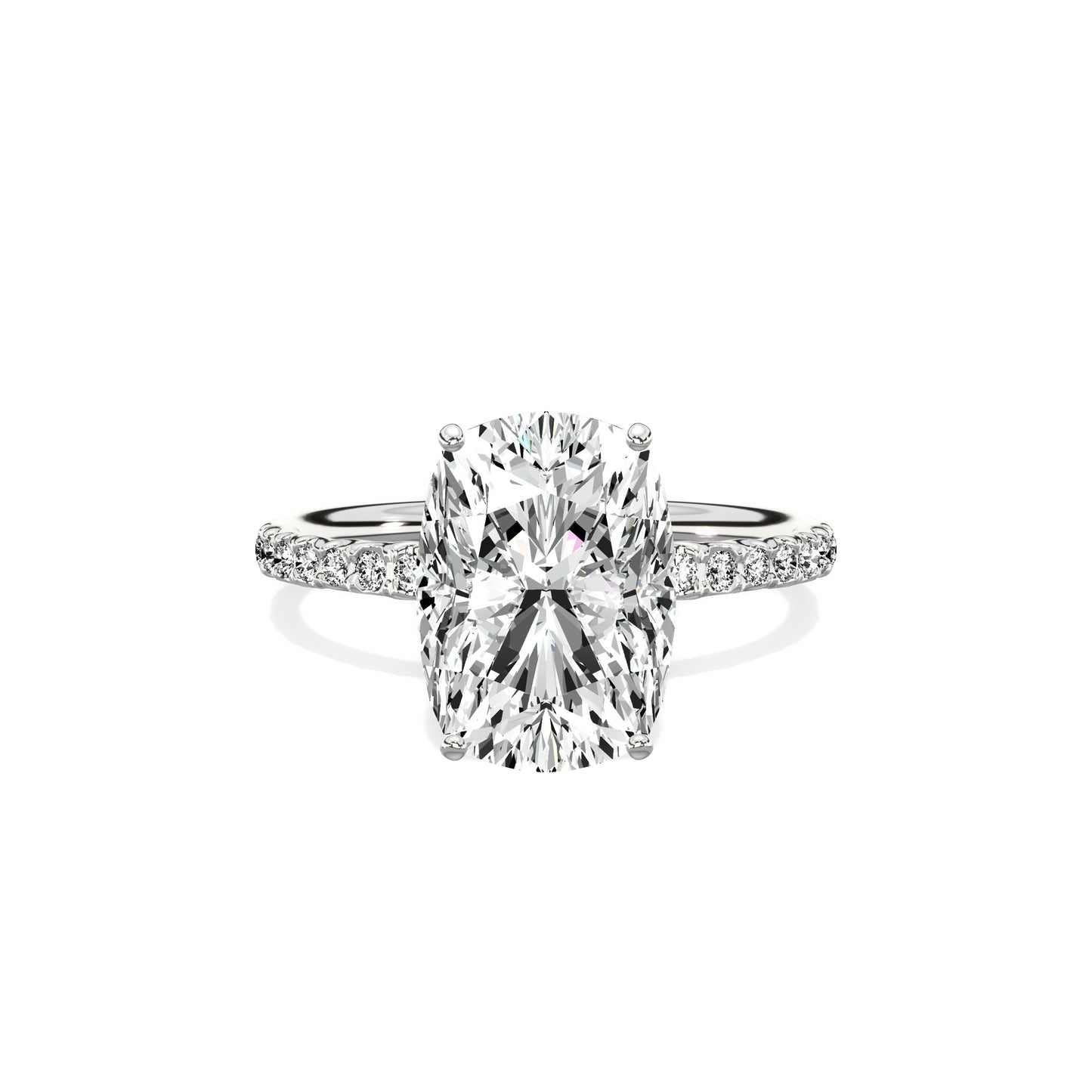 Martini Pave Solitaire Engagement Ring