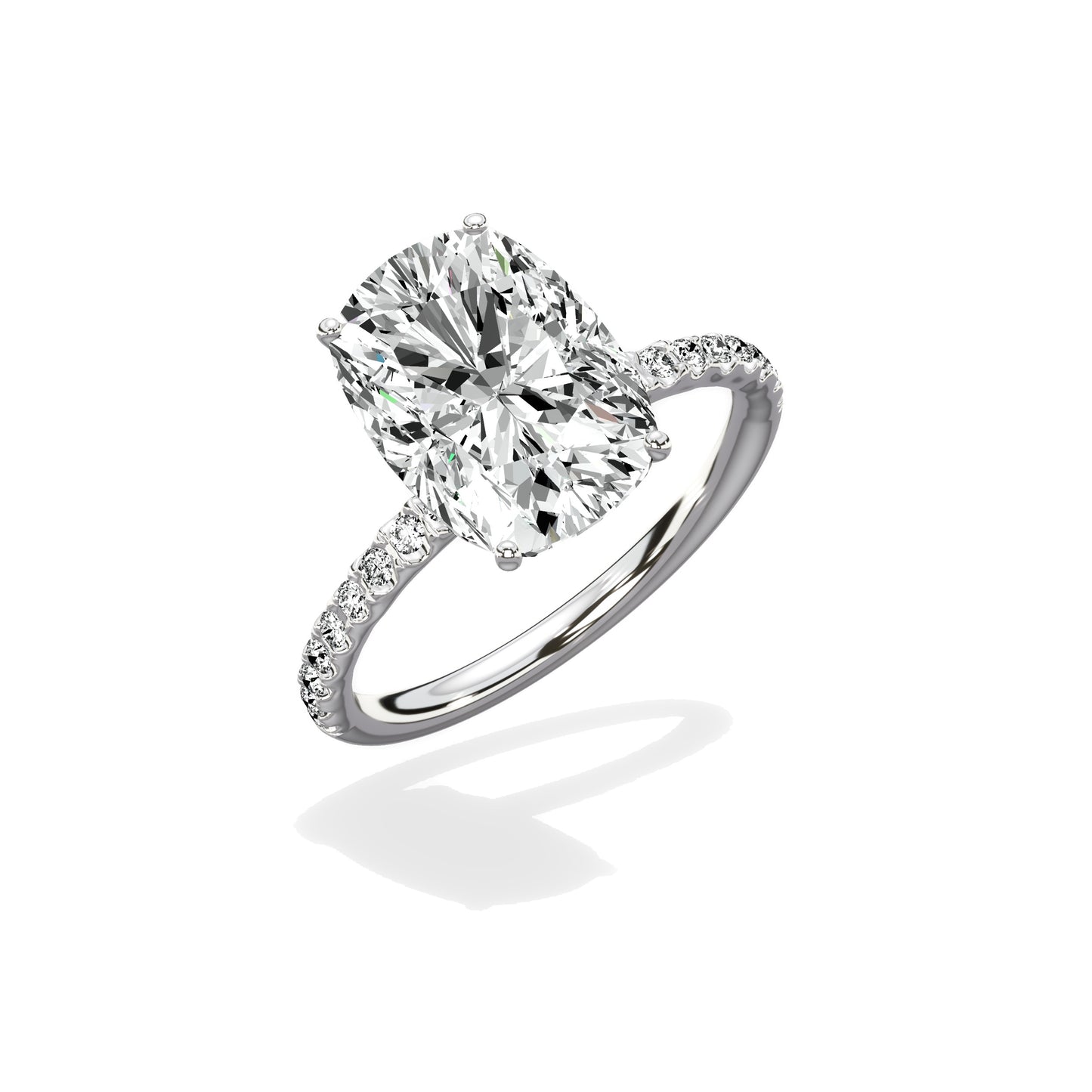 Martini Pave Solitaire Engagement Ring
