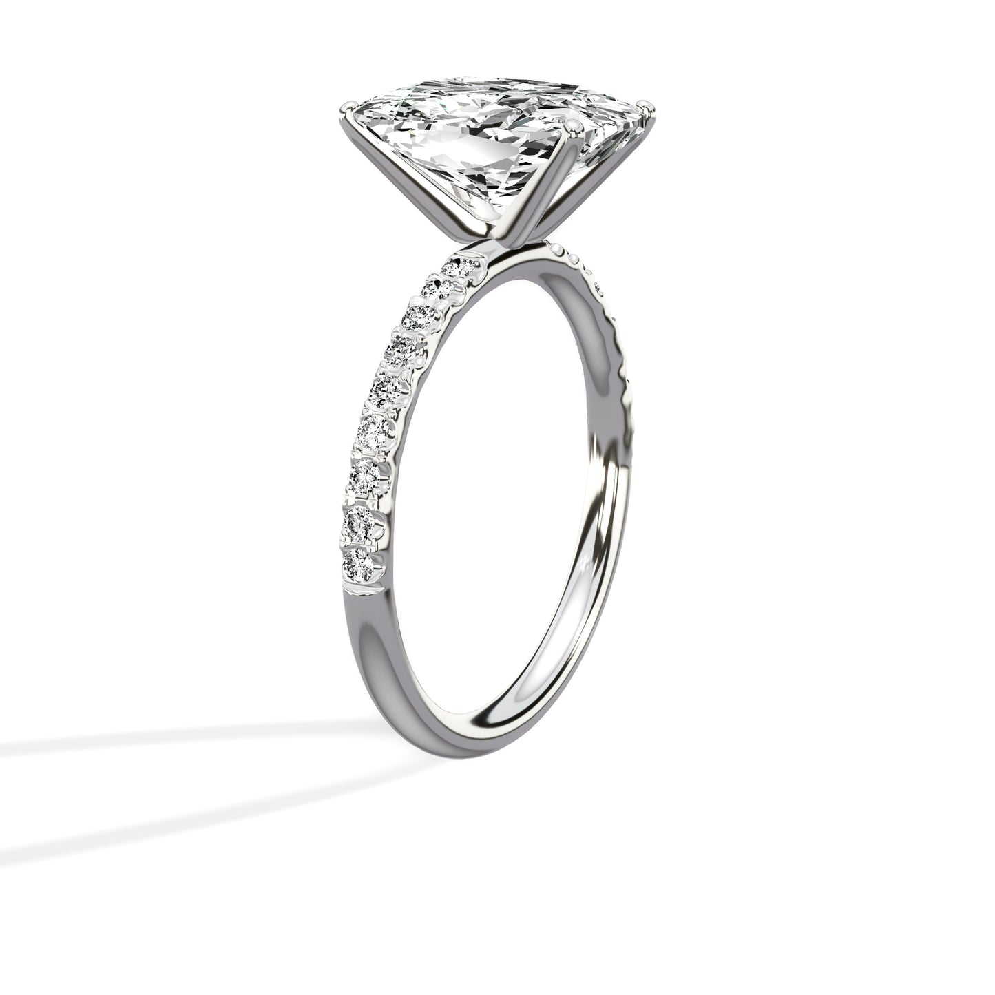 Martini Pave Solitaire Engagement Ring