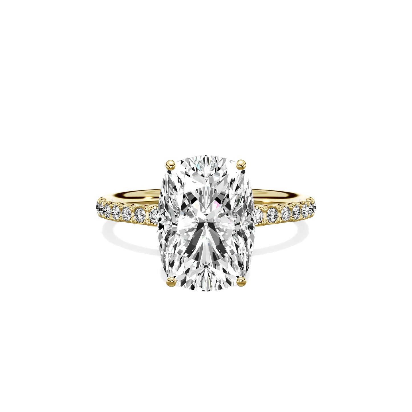Martini Pave Solitaire Engagement Ring