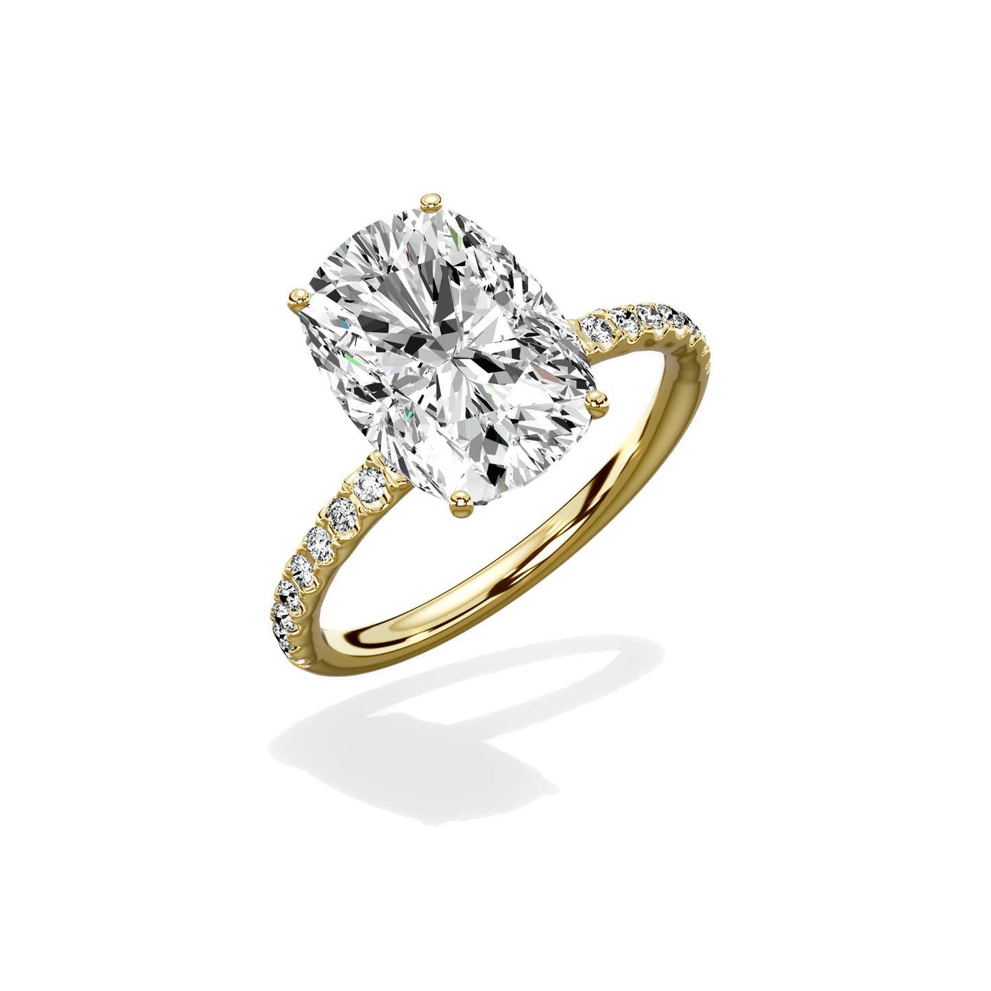 Martini Pave Solitaire Engagement Ring