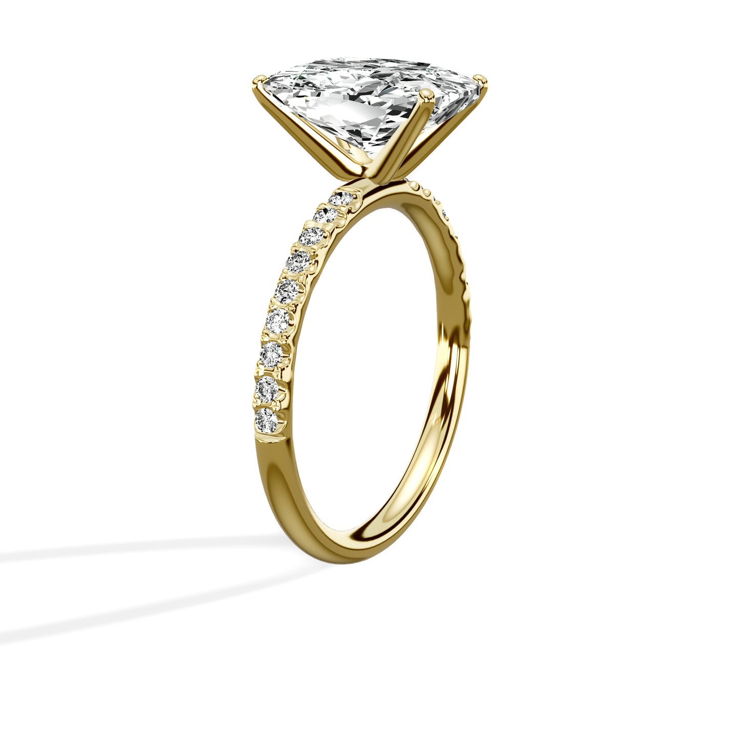 Martini Pave Solitaire Engagement Ring