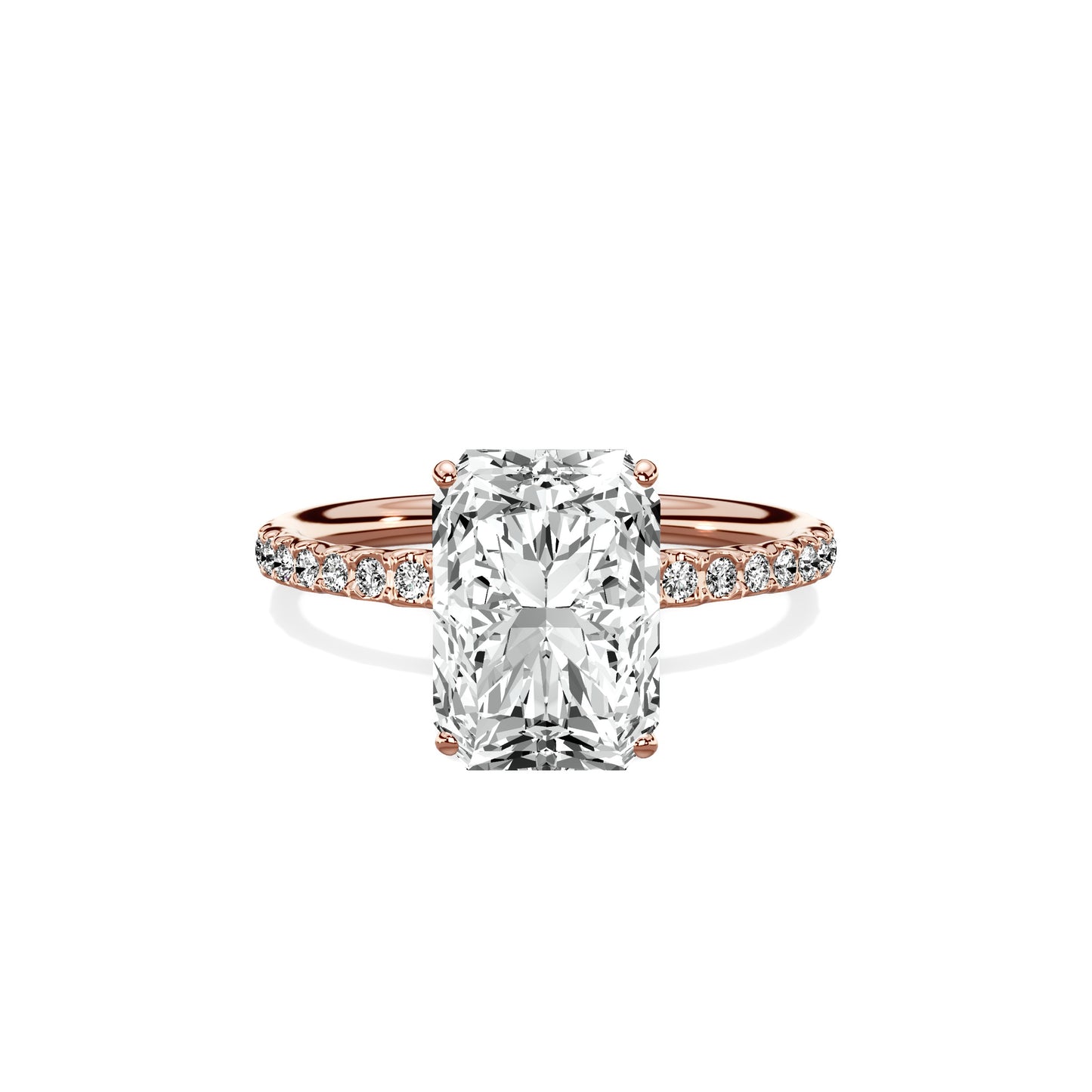 Martini Pave Solitaire Engagement Ring