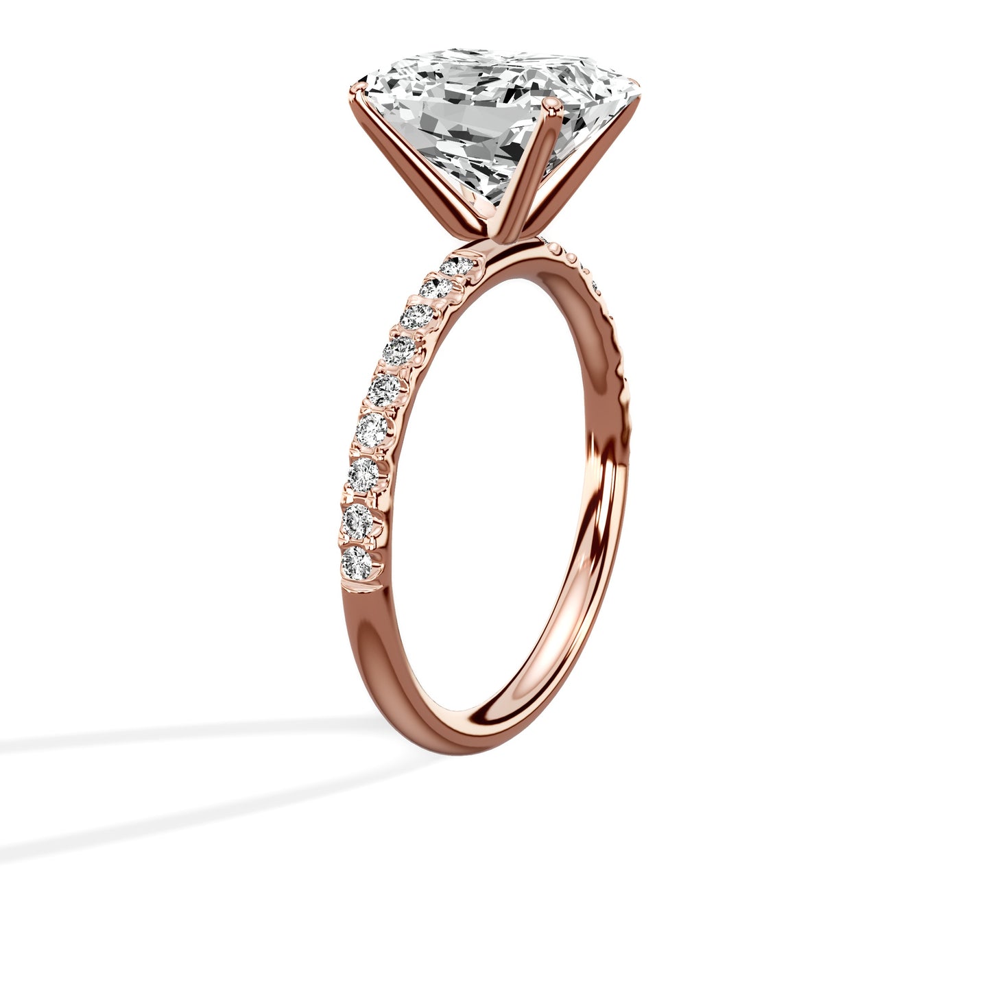 Martini Pave Solitaire Engagement Ring