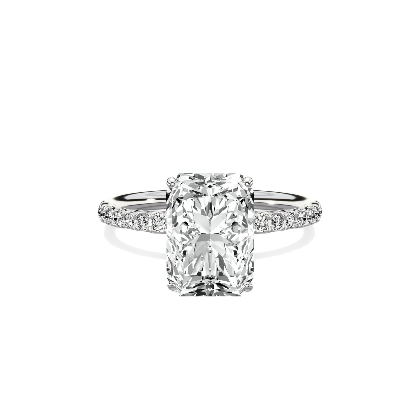 Martini Pave Solitaire Engagement Ring
