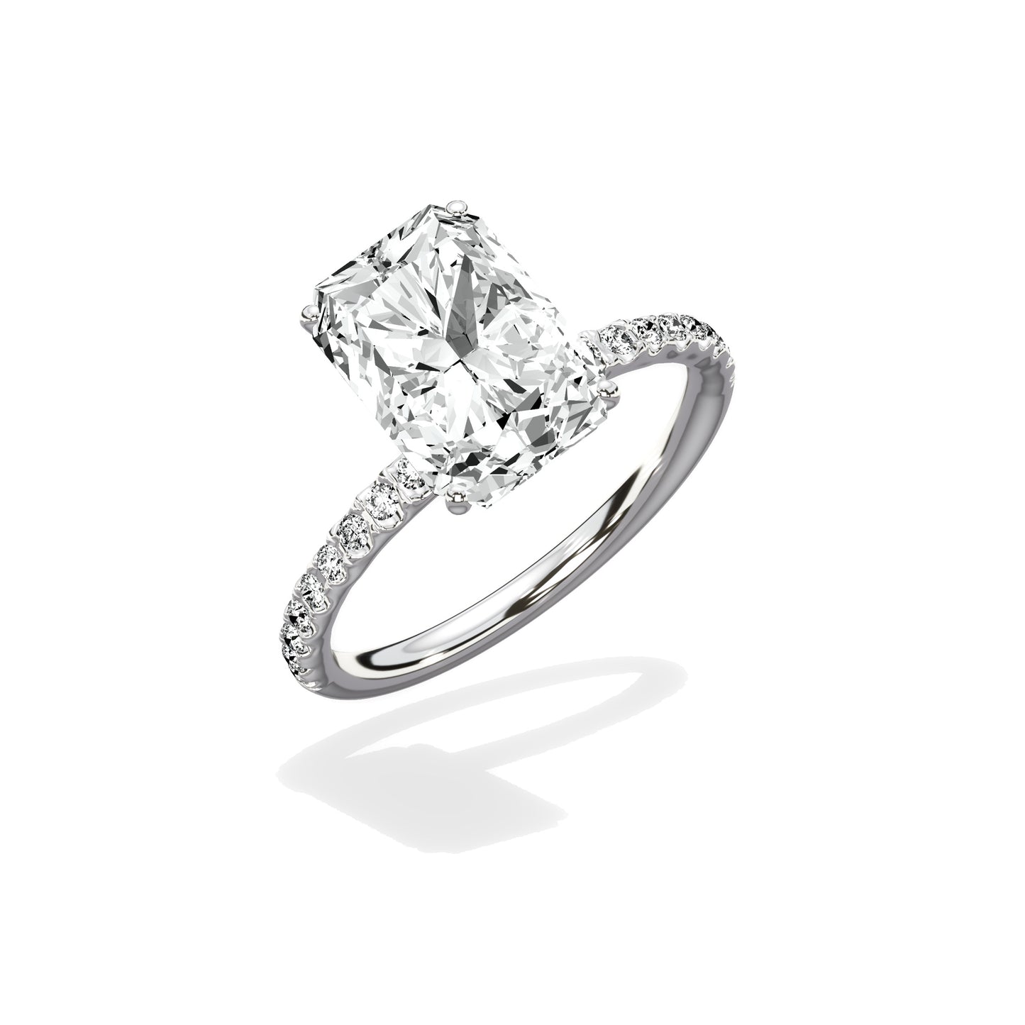 Martini Pave Solitaire Engagement Ring