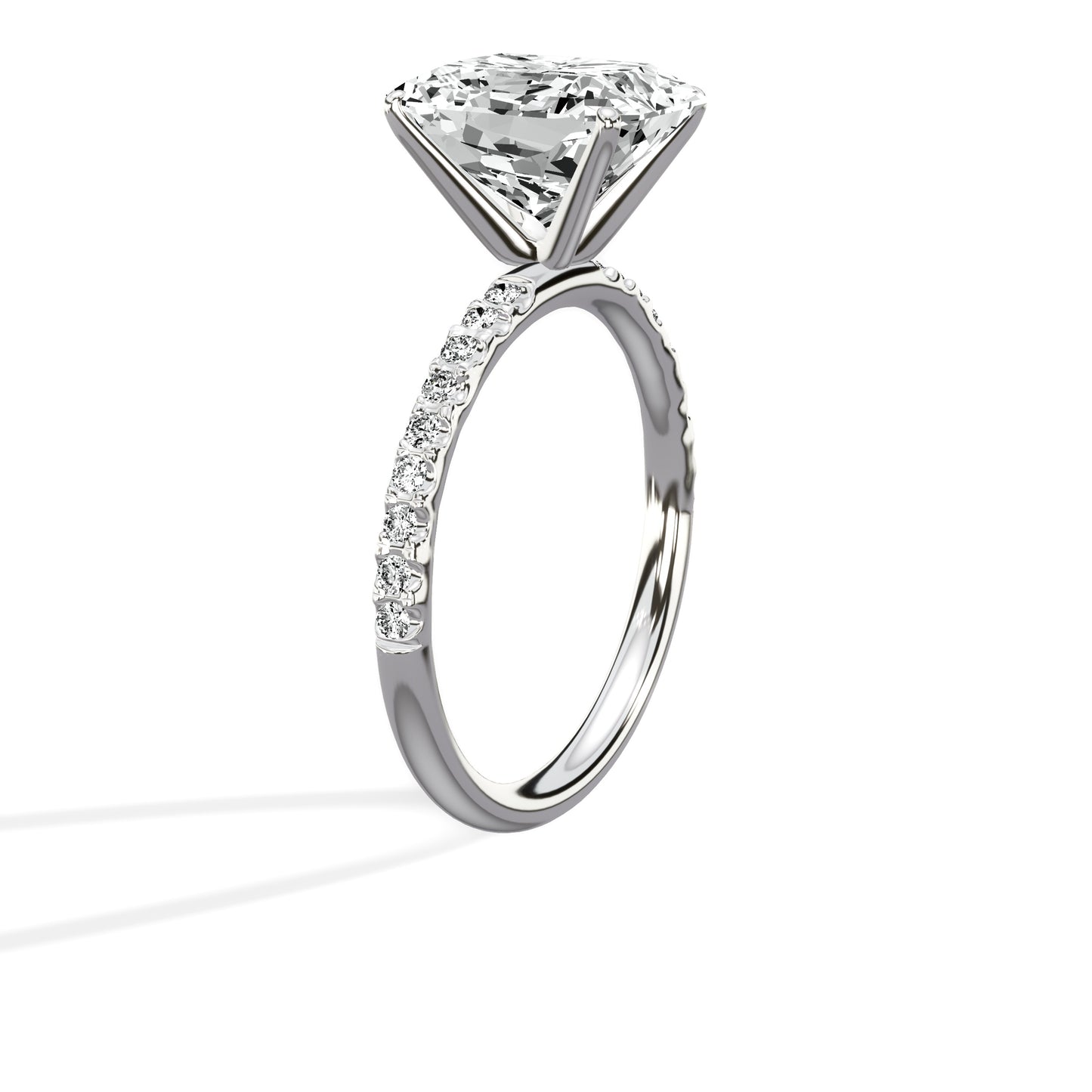 Martini Pave Solitaire Engagement Ring