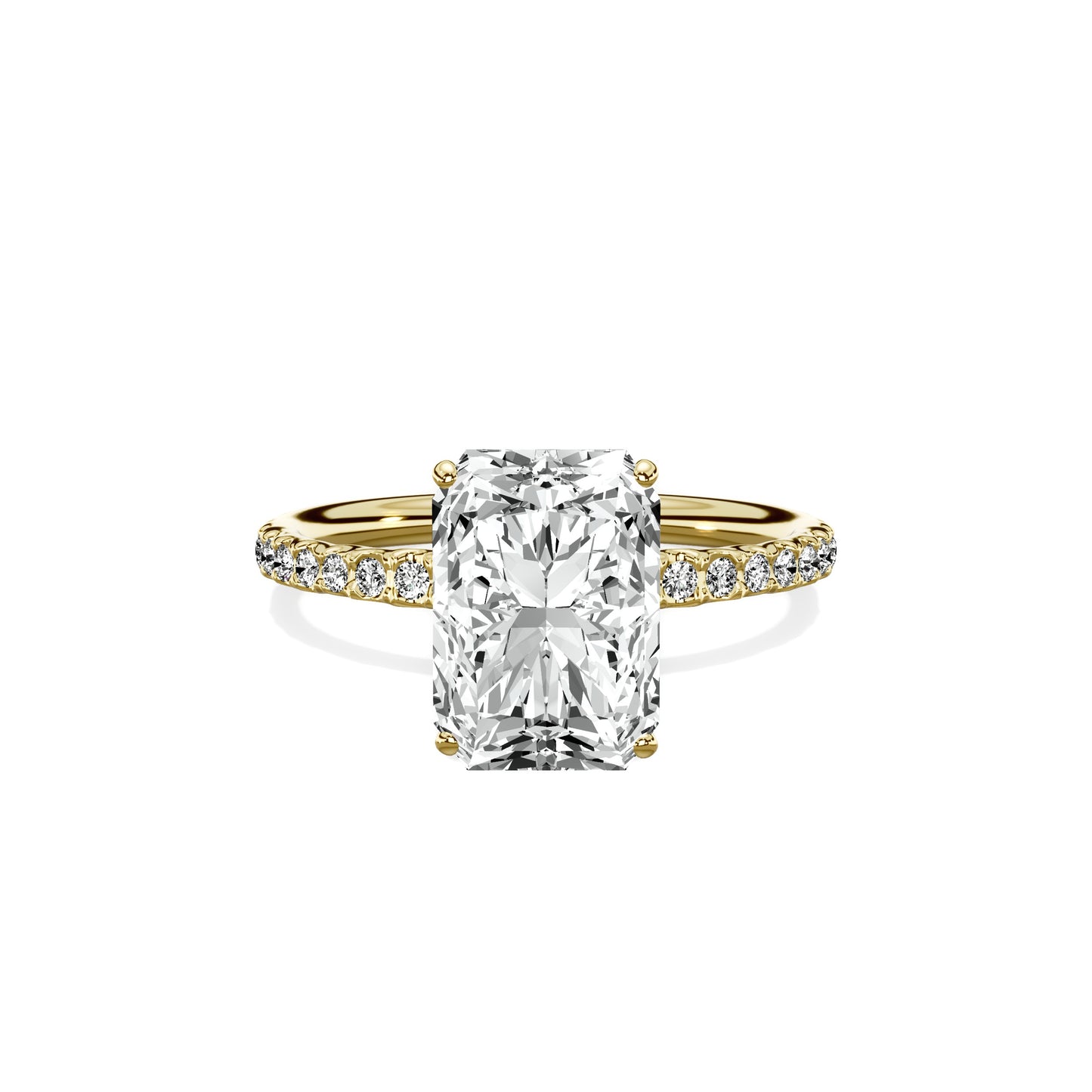 Martini Pave Solitaire Engagement Ring