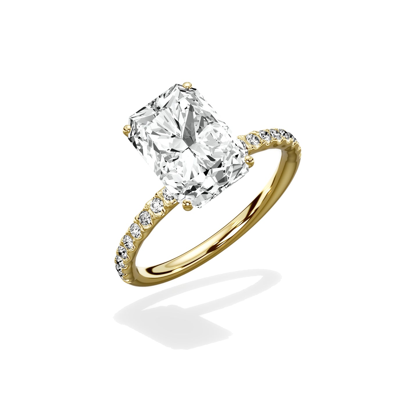 Martini Pave Solitaire Engagement Ring
