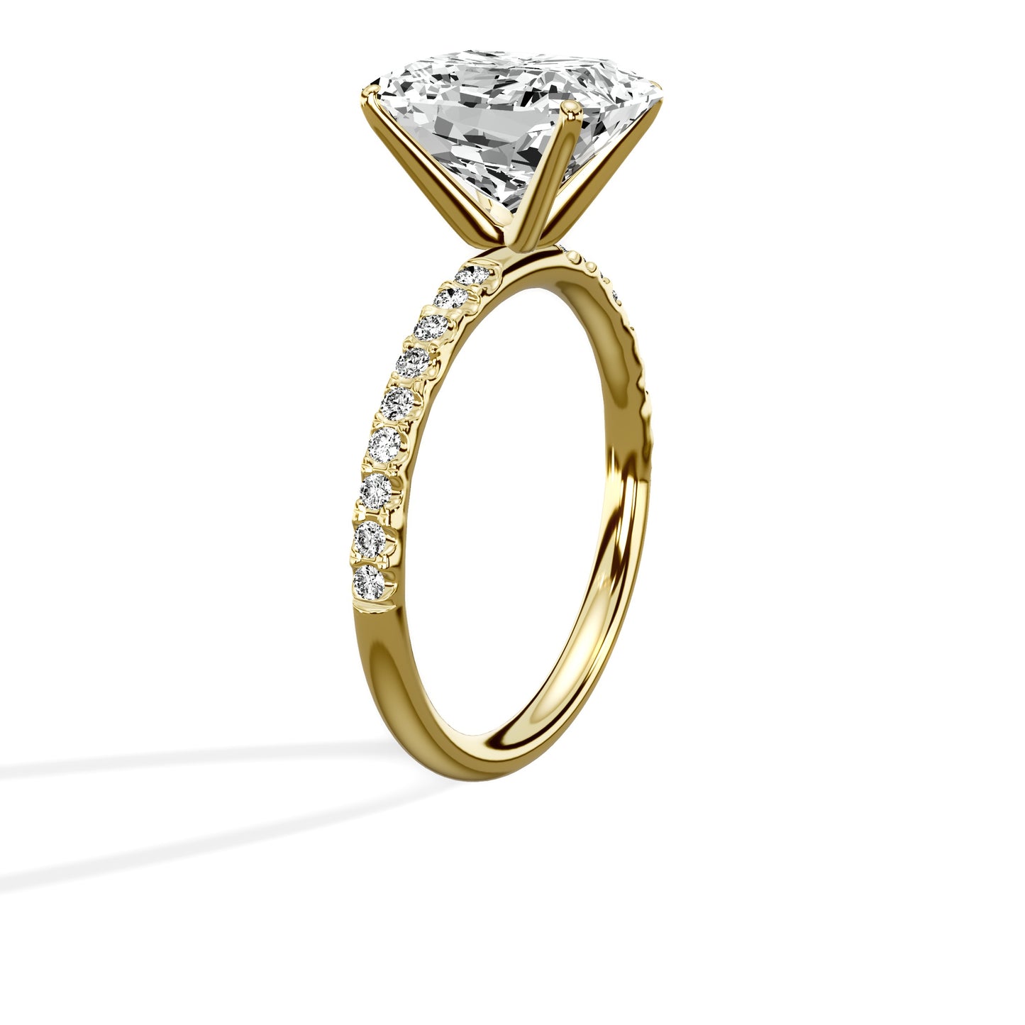 Martini Pave Solitaire Engagement Ring