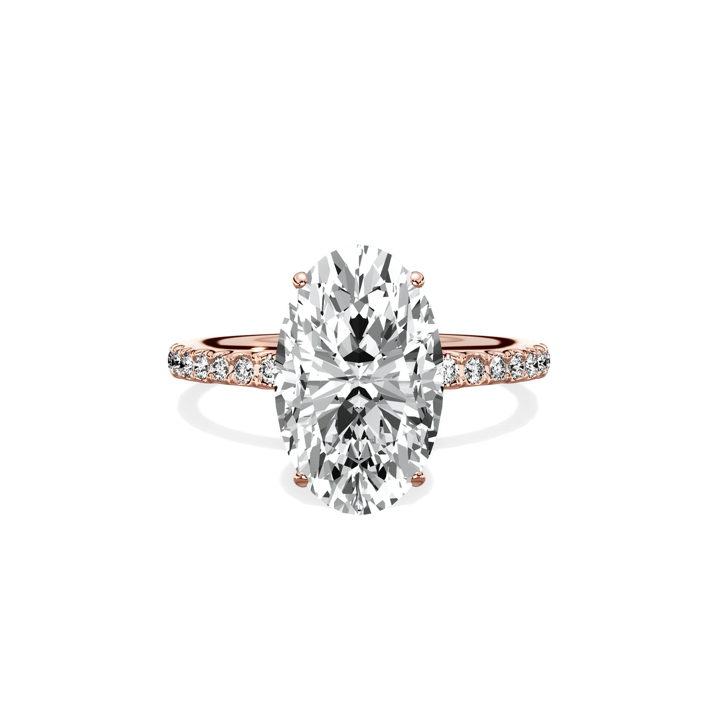 Martini Pave Solitaire Engagement Ring