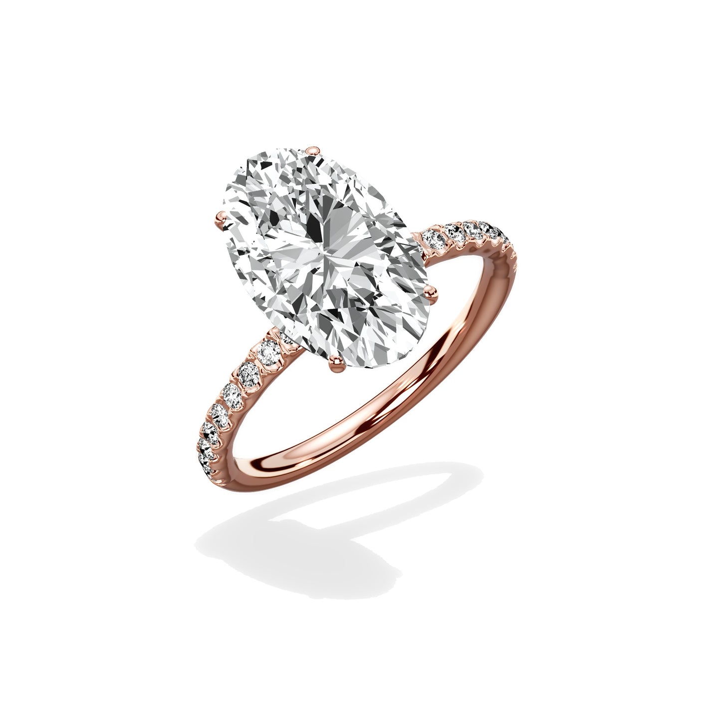 Martini Pave Solitaire Engagement Ring
