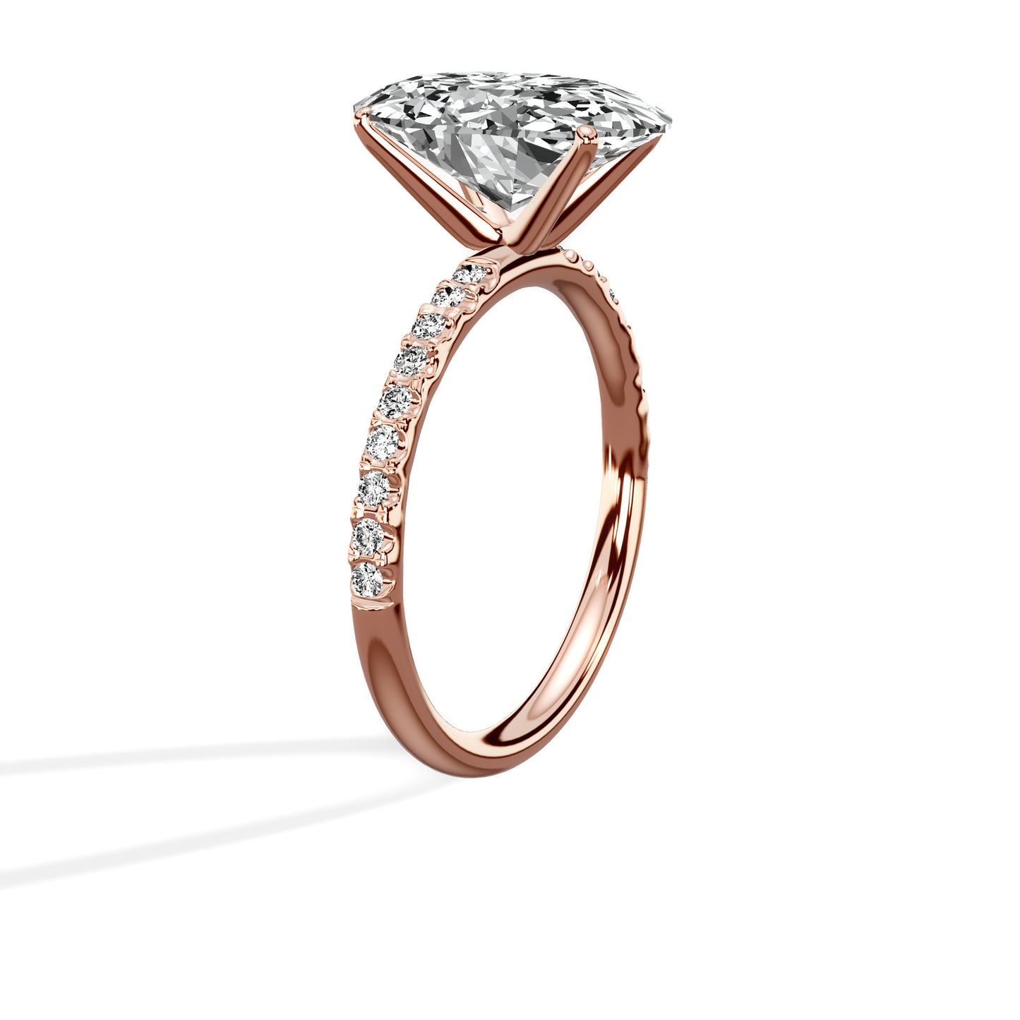 Martini Pave Solitaire Engagement Ring