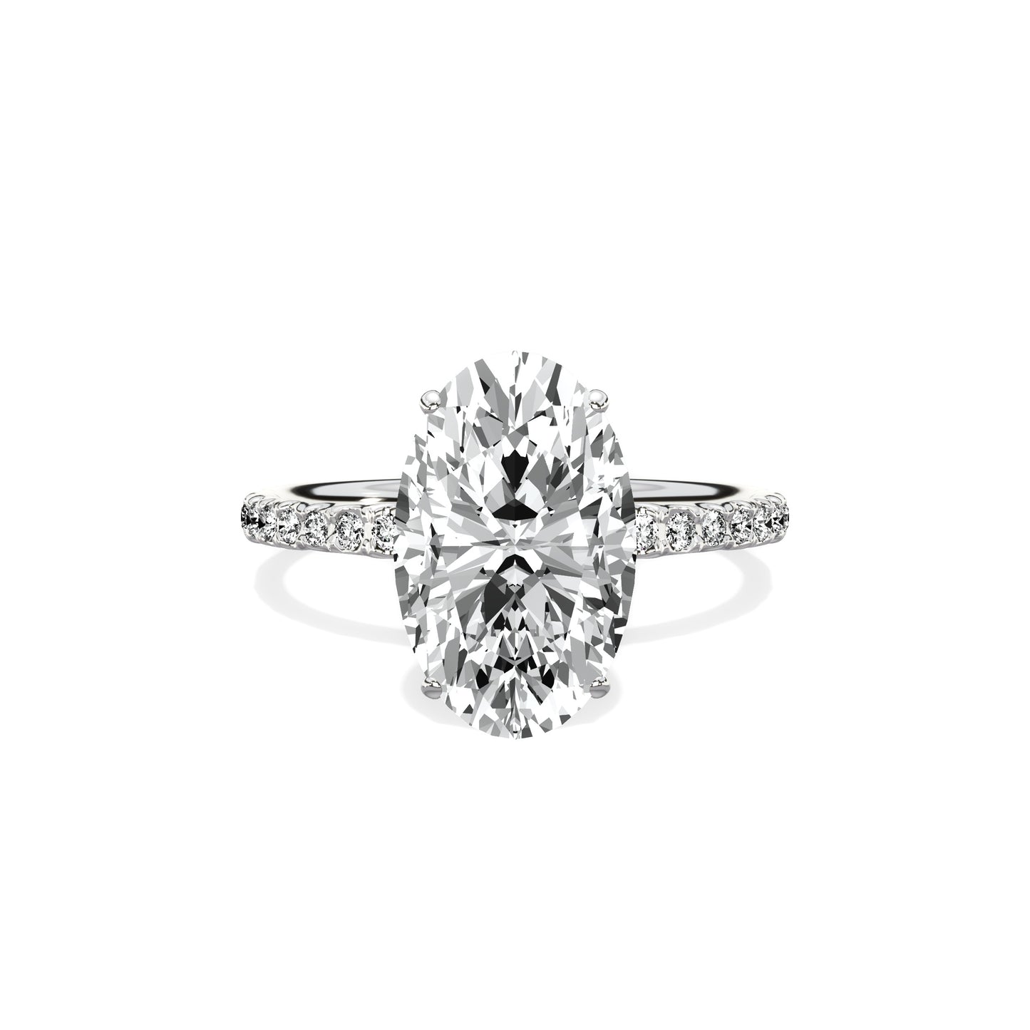 Martini Pave Solitaire Engagement Ring