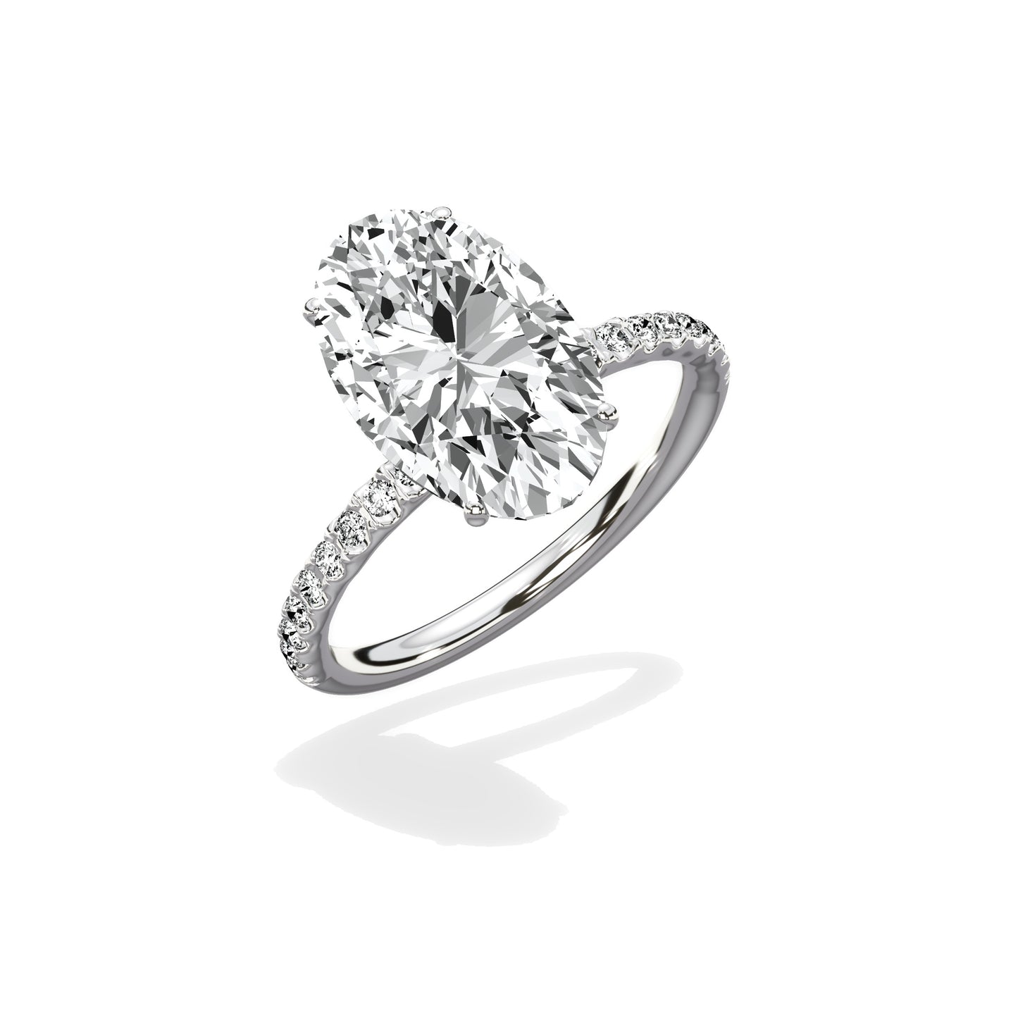 Martini Pave Solitaire Engagement Ring