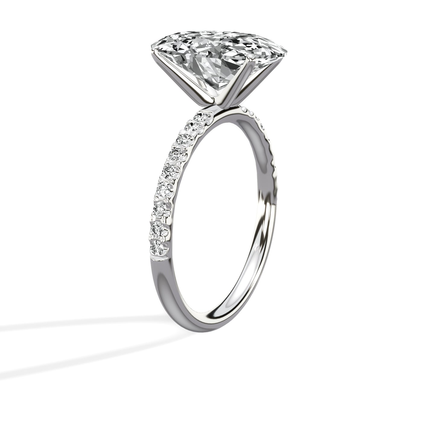 Martini Pave Solitaire Engagement Ring