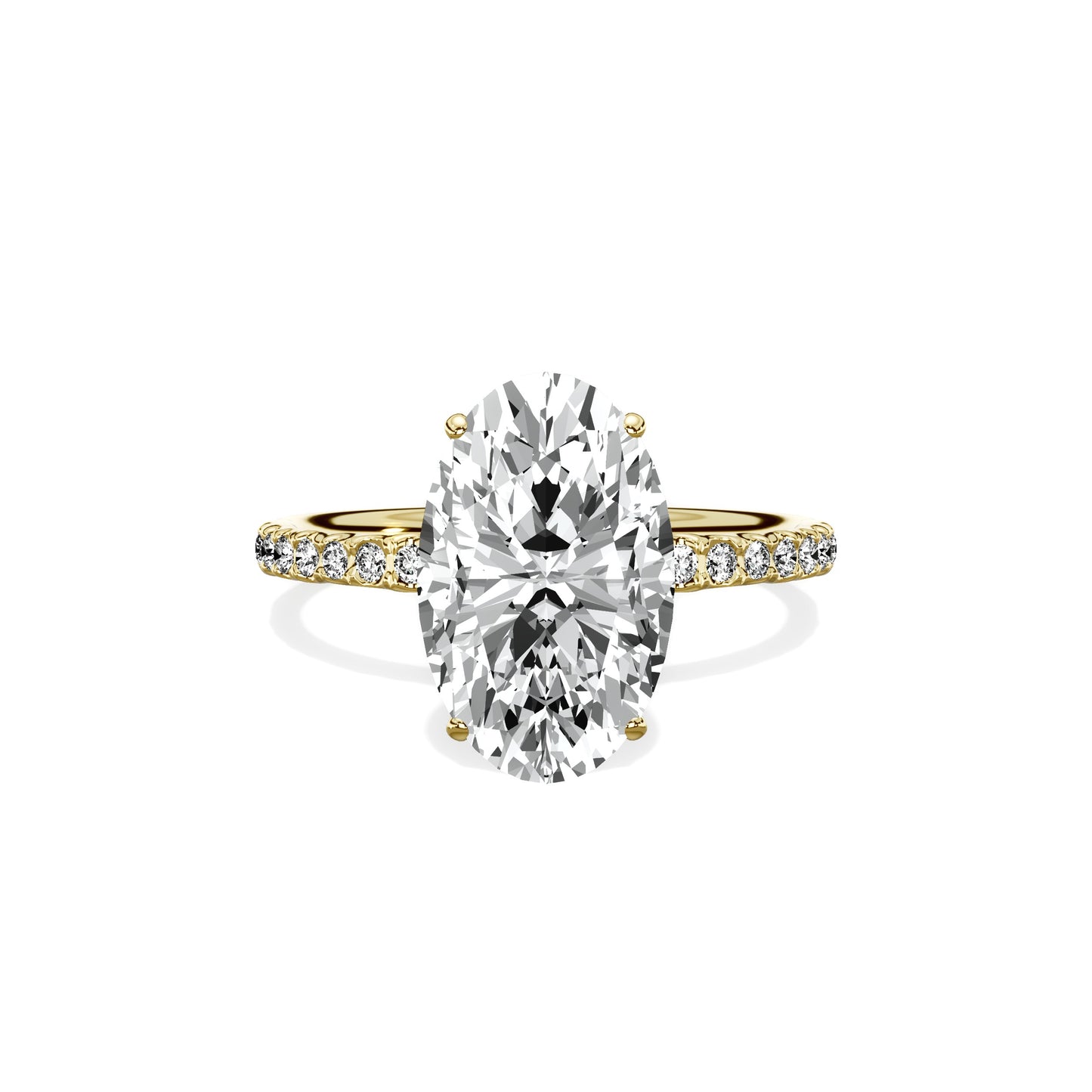 Martini Pave Solitaire Engagement Ring