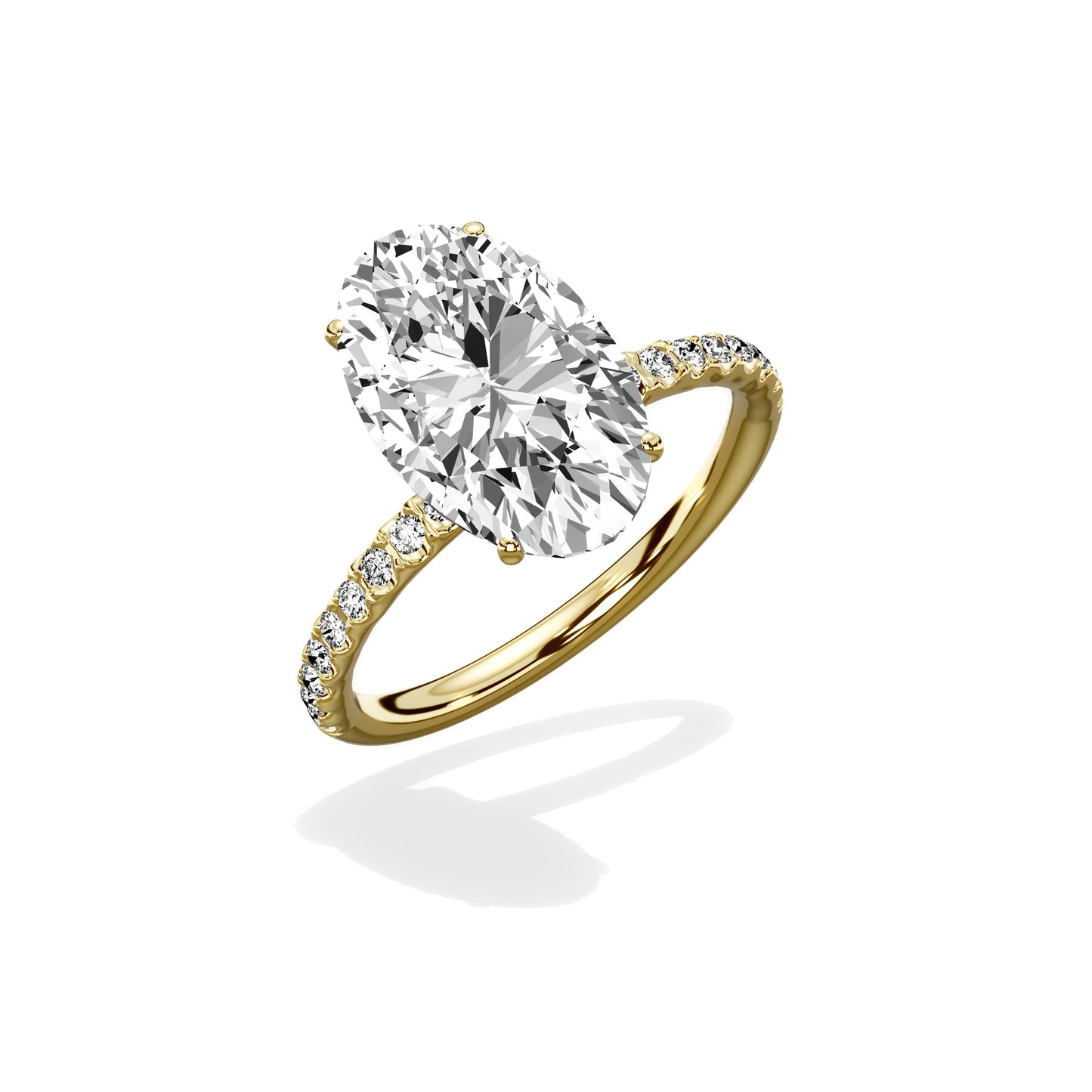 Martini Pave Solitaire Engagement Ring