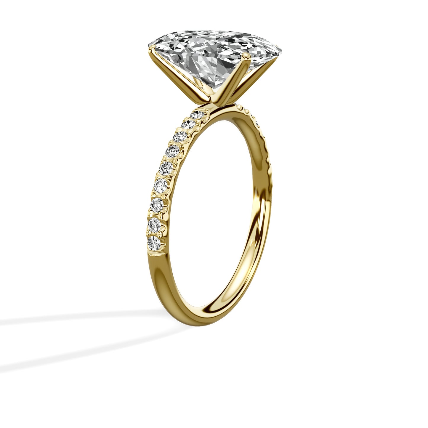 Martini Pave Solitaire Engagement Ring