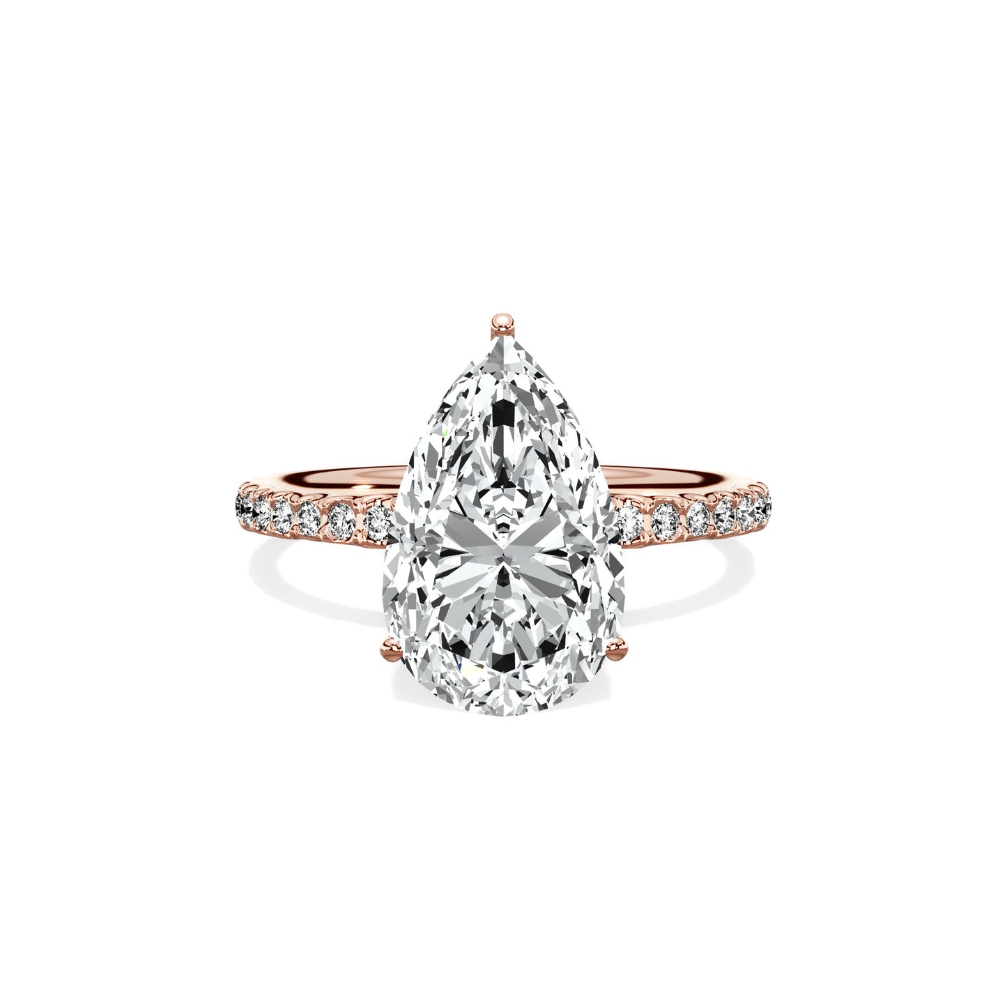 Martini Pave Solitaire Engagement Ring