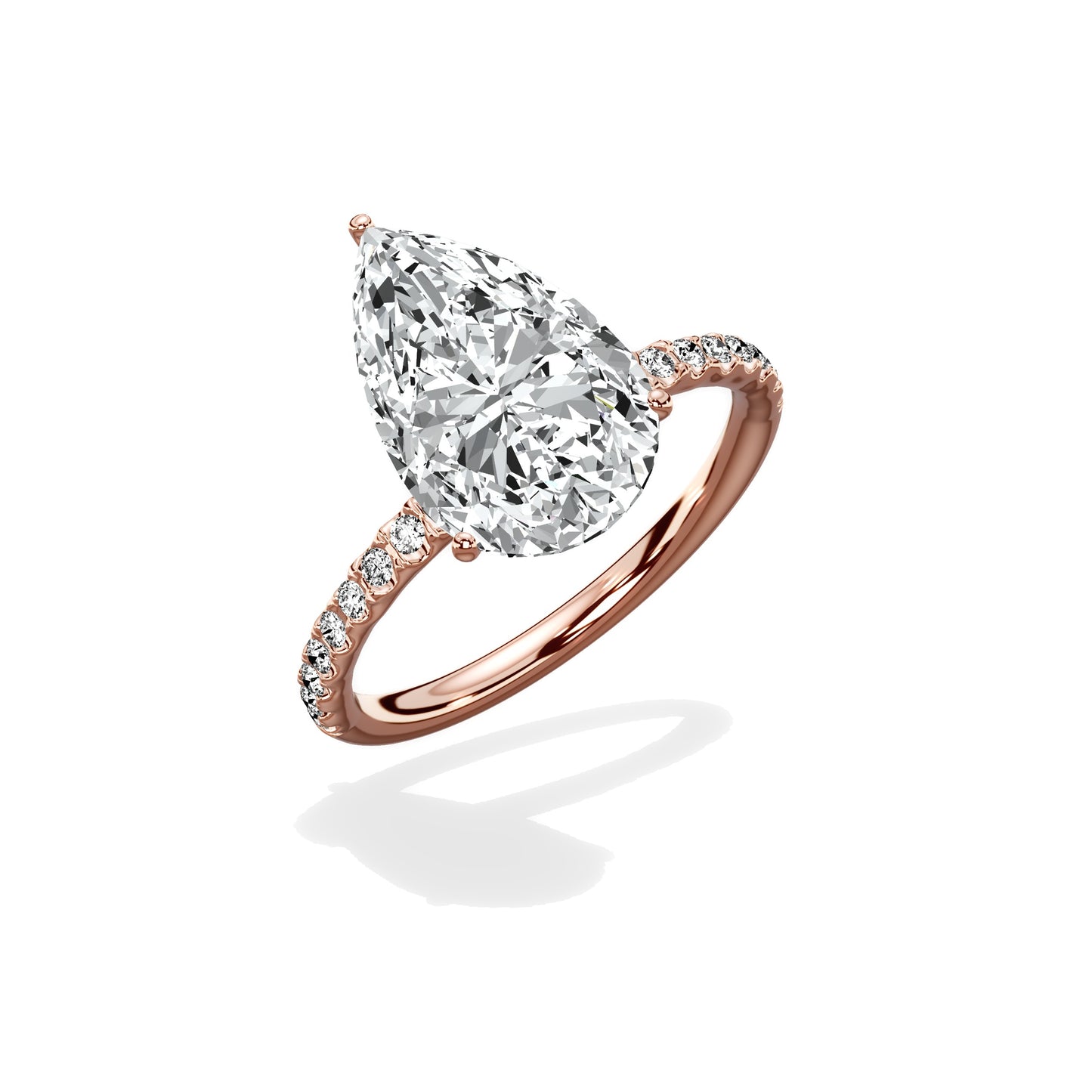 Martini Pave Solitaire Engagement Ring