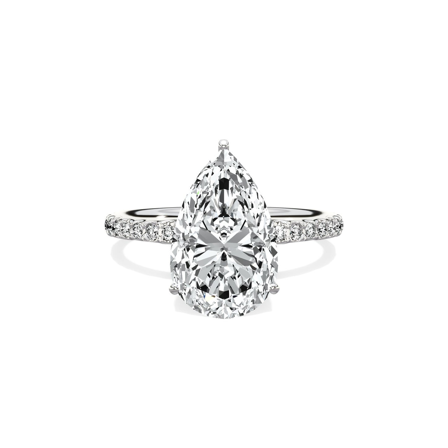 Martini Pave Solitaire Engagement Ring