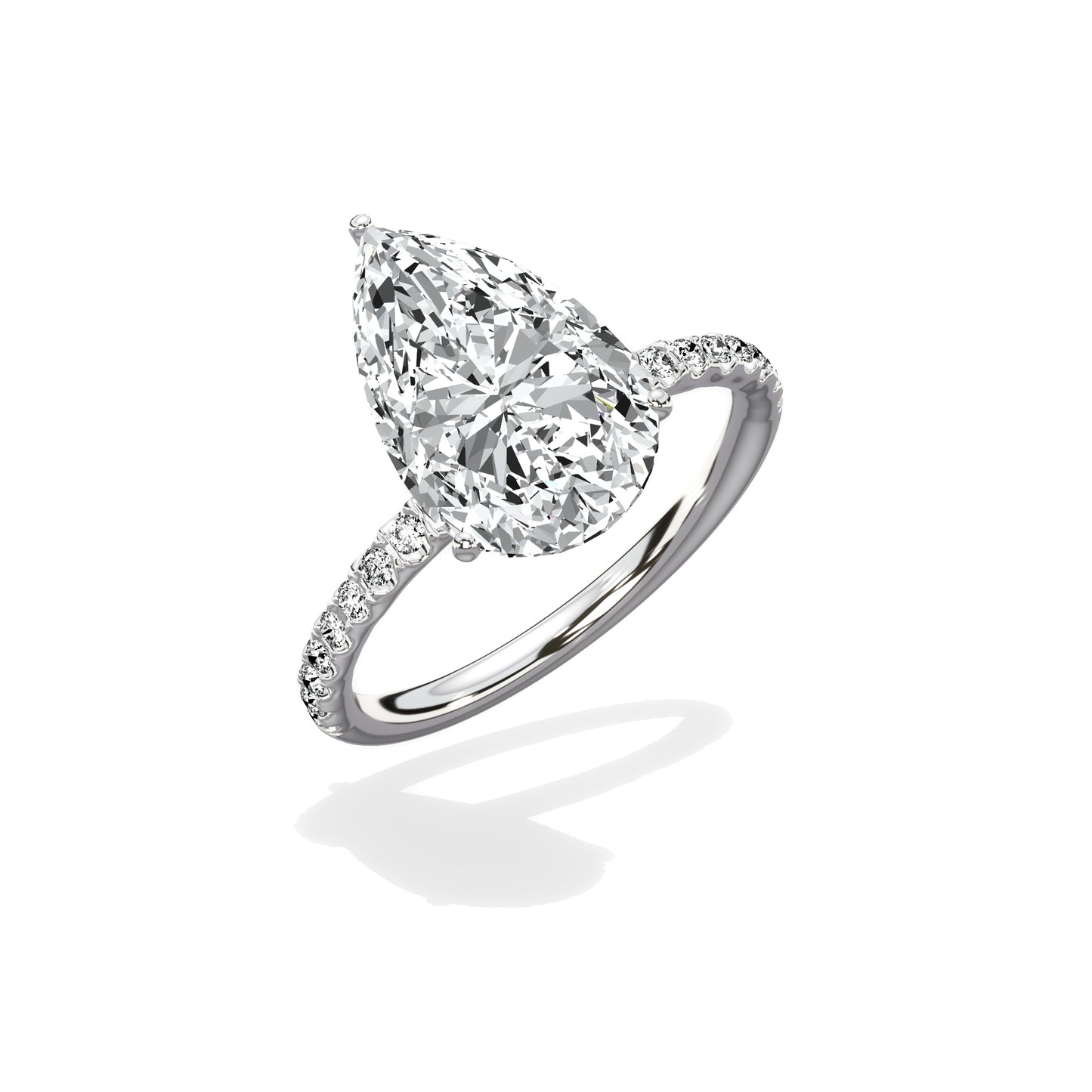 Martini Pave Solitaire Engagement Ring