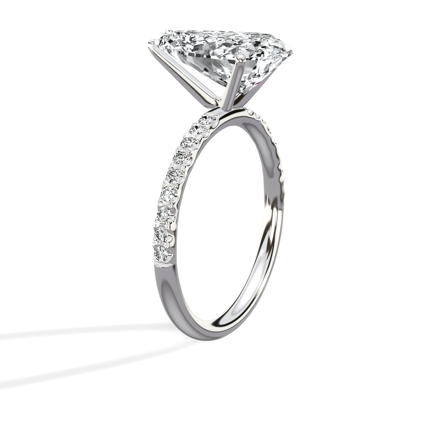 Martini Pave Solitaire Engagement Ring