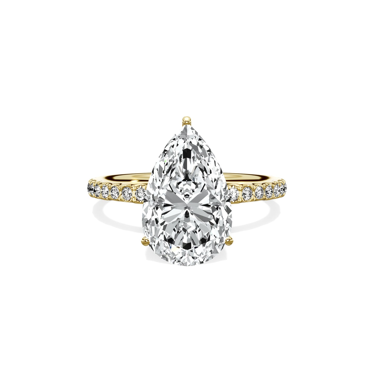 Martini Pave Solitaire Engagement Ring